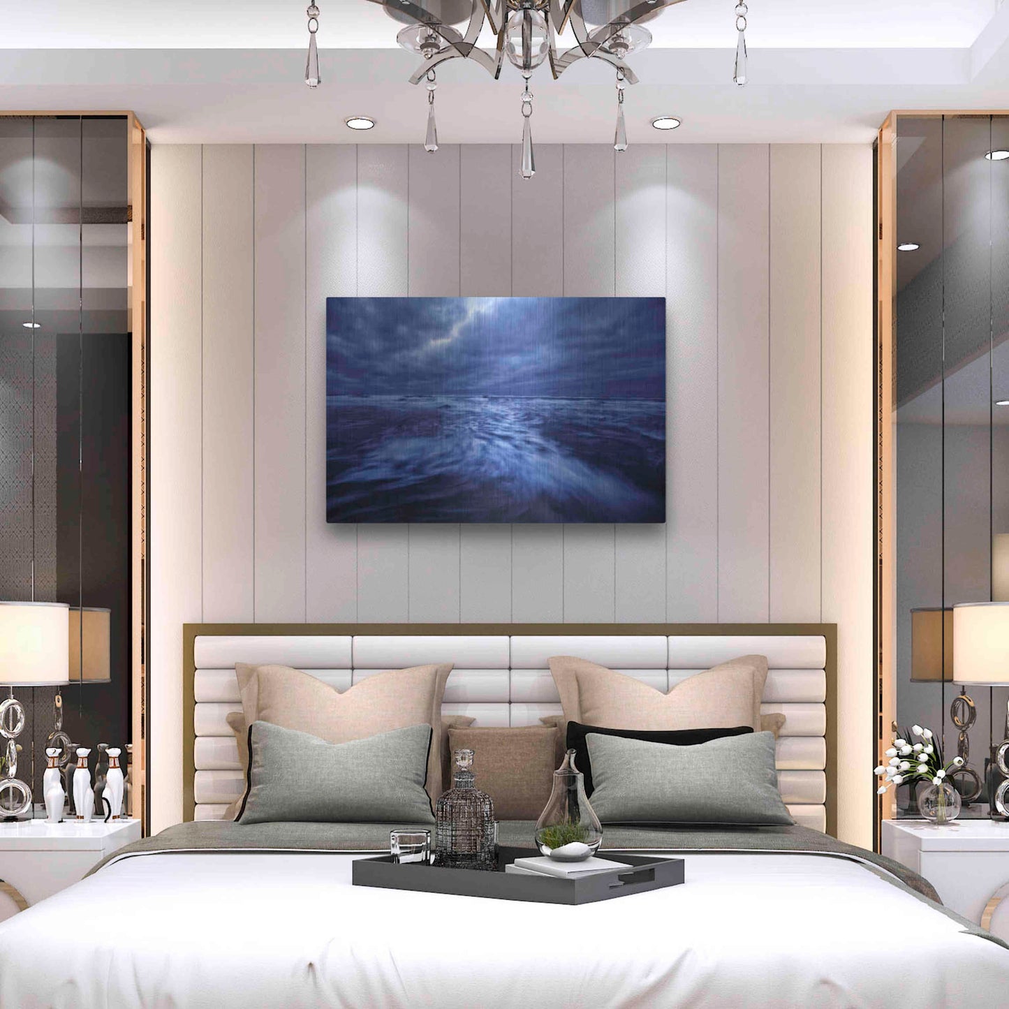 Luxe Metal Art 'Ocean Turmoil' by Thomas Haney, Metal Wall Art,36x24