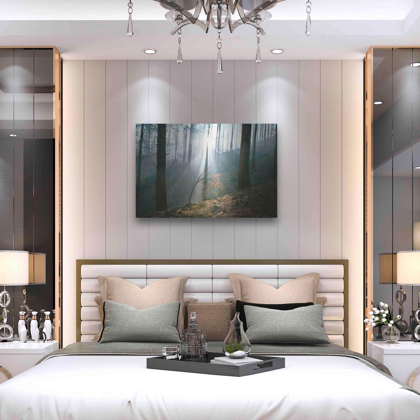 Luxe Metal Art 'Smoke Forest' by Thomas Haney, Metal Wall Art,36x24