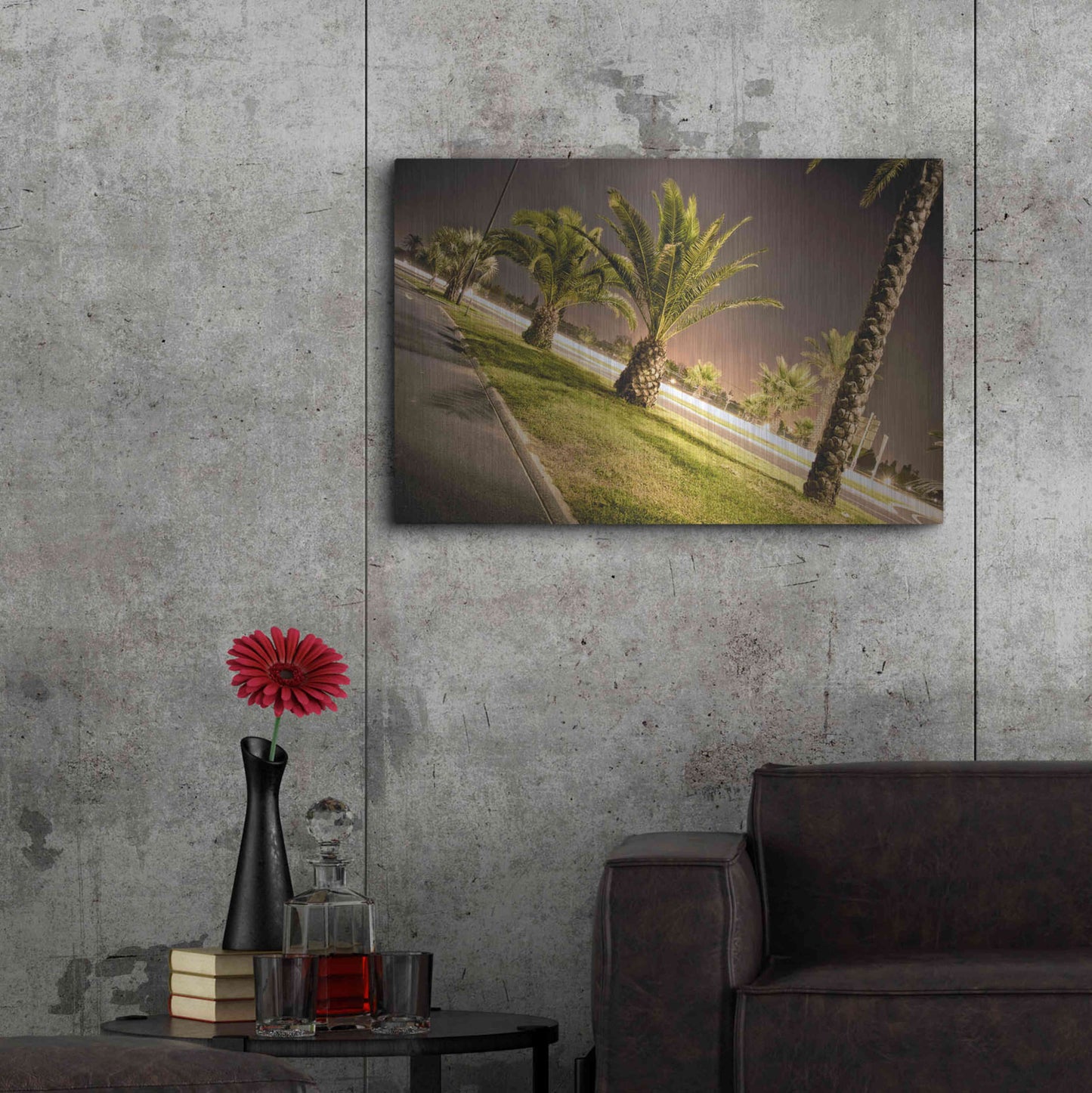 Luxe Metal Art 'Summer Night' by Sebastien Lory, Metal Wall Art,36x24