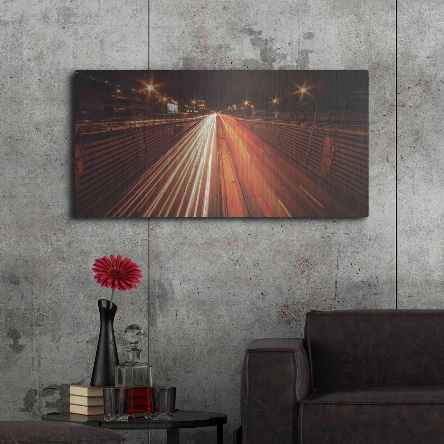 Luxe Metal Art 'Fast' by Sebastien Lory, Metal Wall Art,48x24