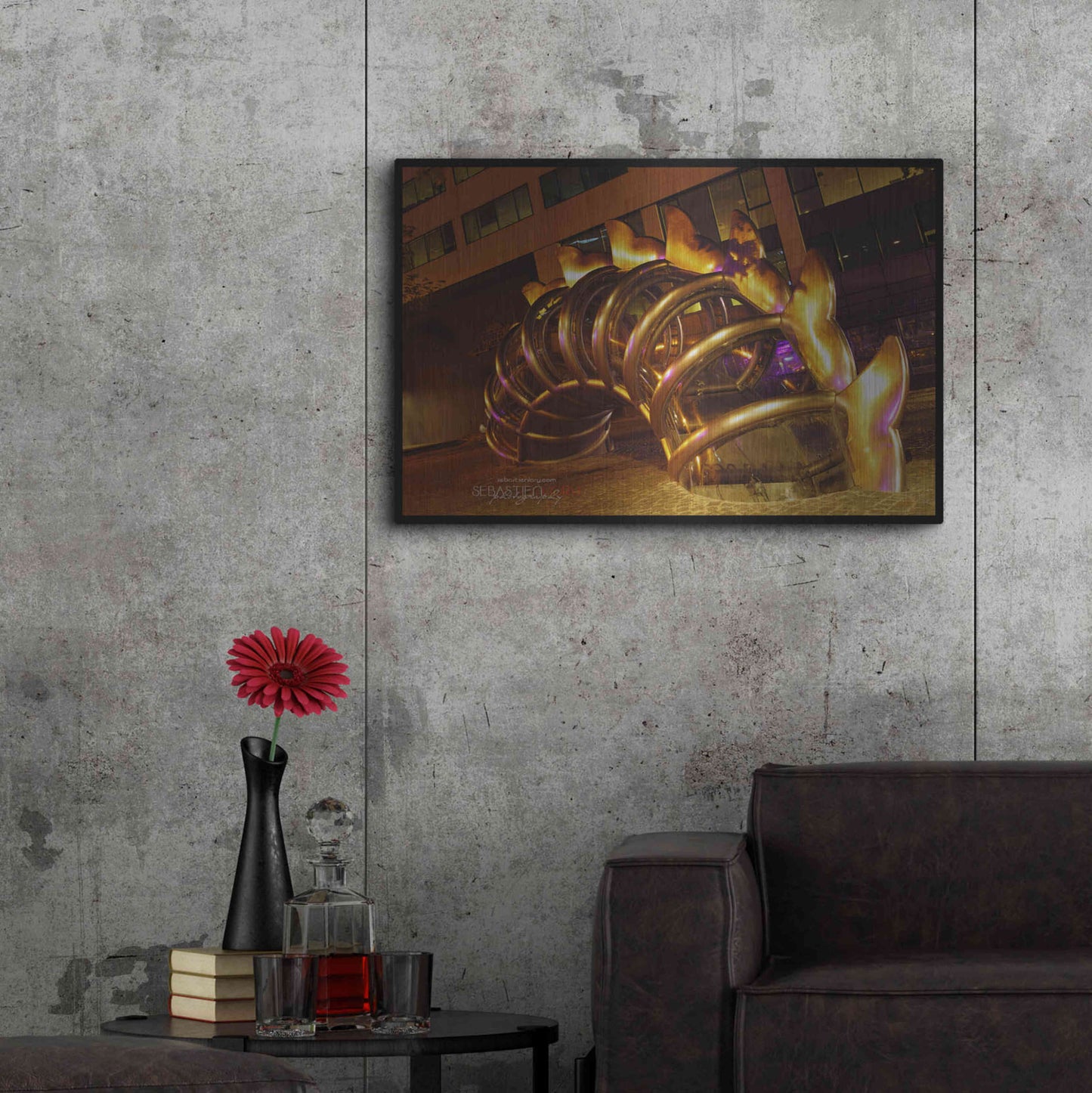 Luxe Metal Art 'Nuit Blanche' by Sebastien Lory, Metal Wall Art,36x24