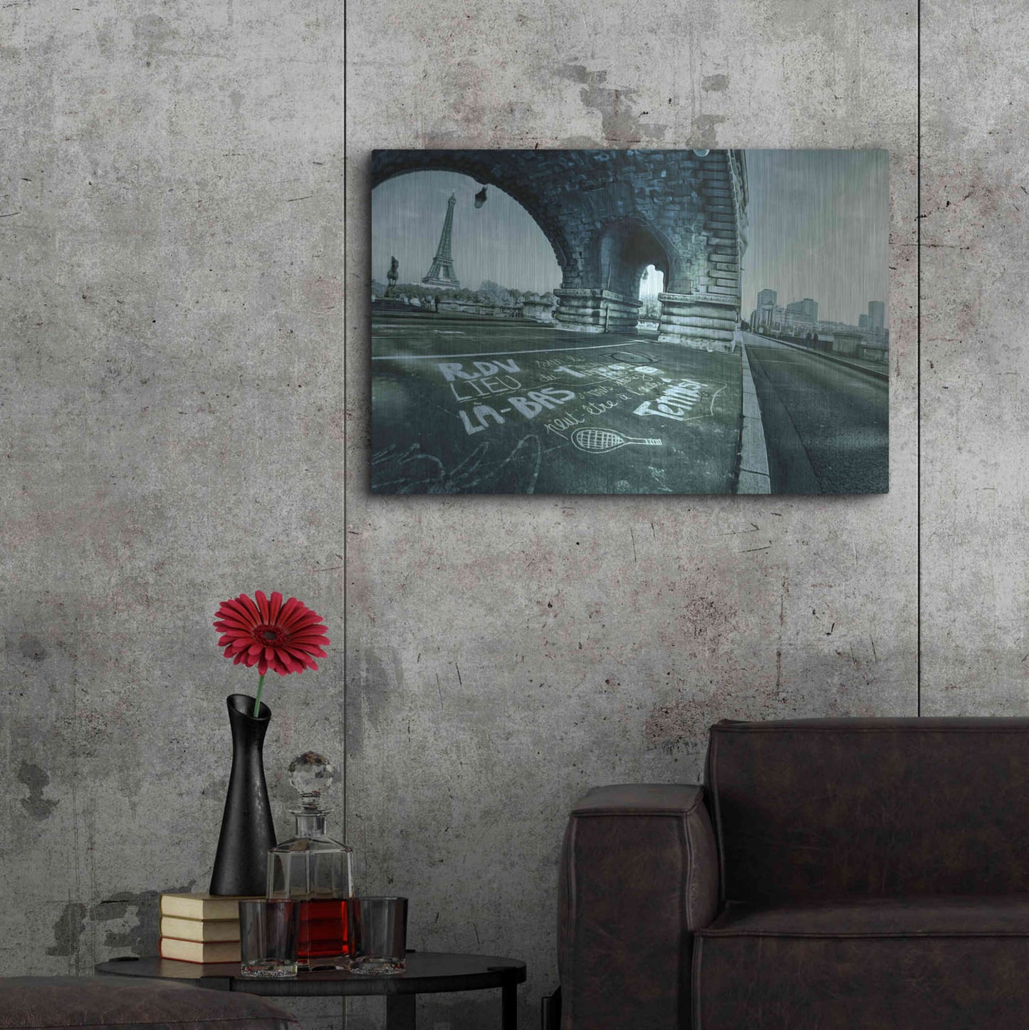 Luxe Metal Art 'Paris Tennis' by Sebastien Lory, Metal Wall Art,36x24