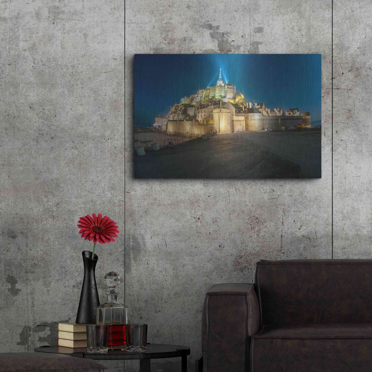Luxe Metal Art 'Castle Lights' by Sebastien Lory, Metal Wall Art,36x24
