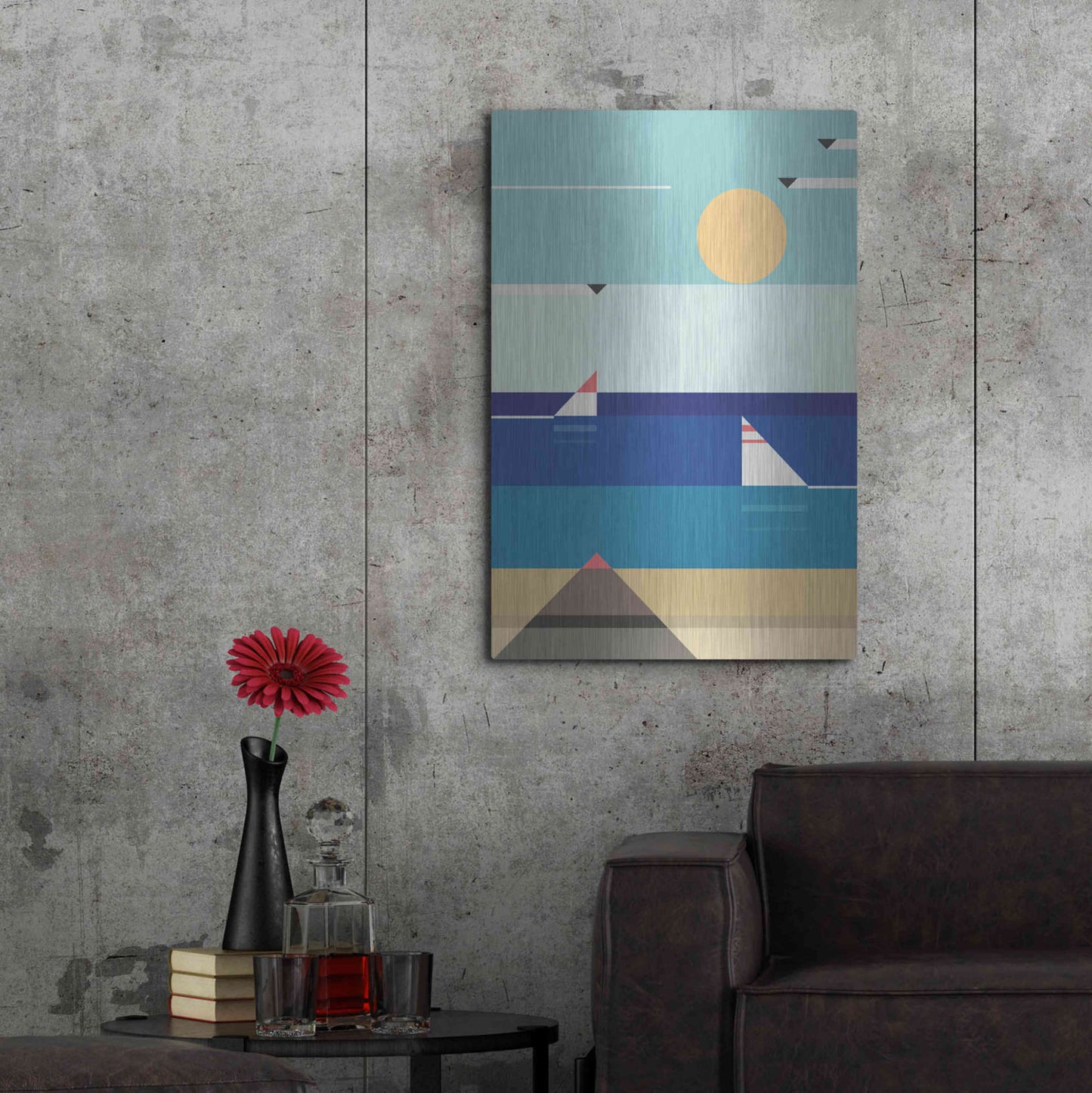 Luxe Metal Art 'Quiet Sea' by Antony Squizzato, Metal Wall Art,24x36