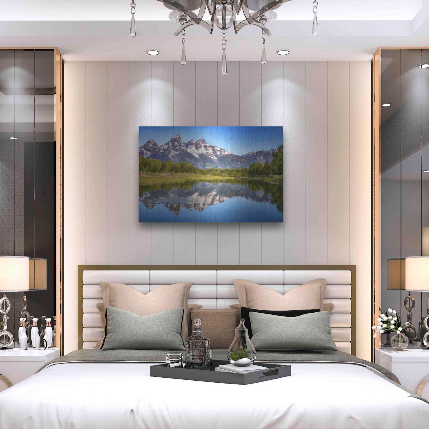 Luxe Metal Art 'Ripples in the Tetons - Grand Teton National Park' by Darren White, Metal Wall Art,36x24