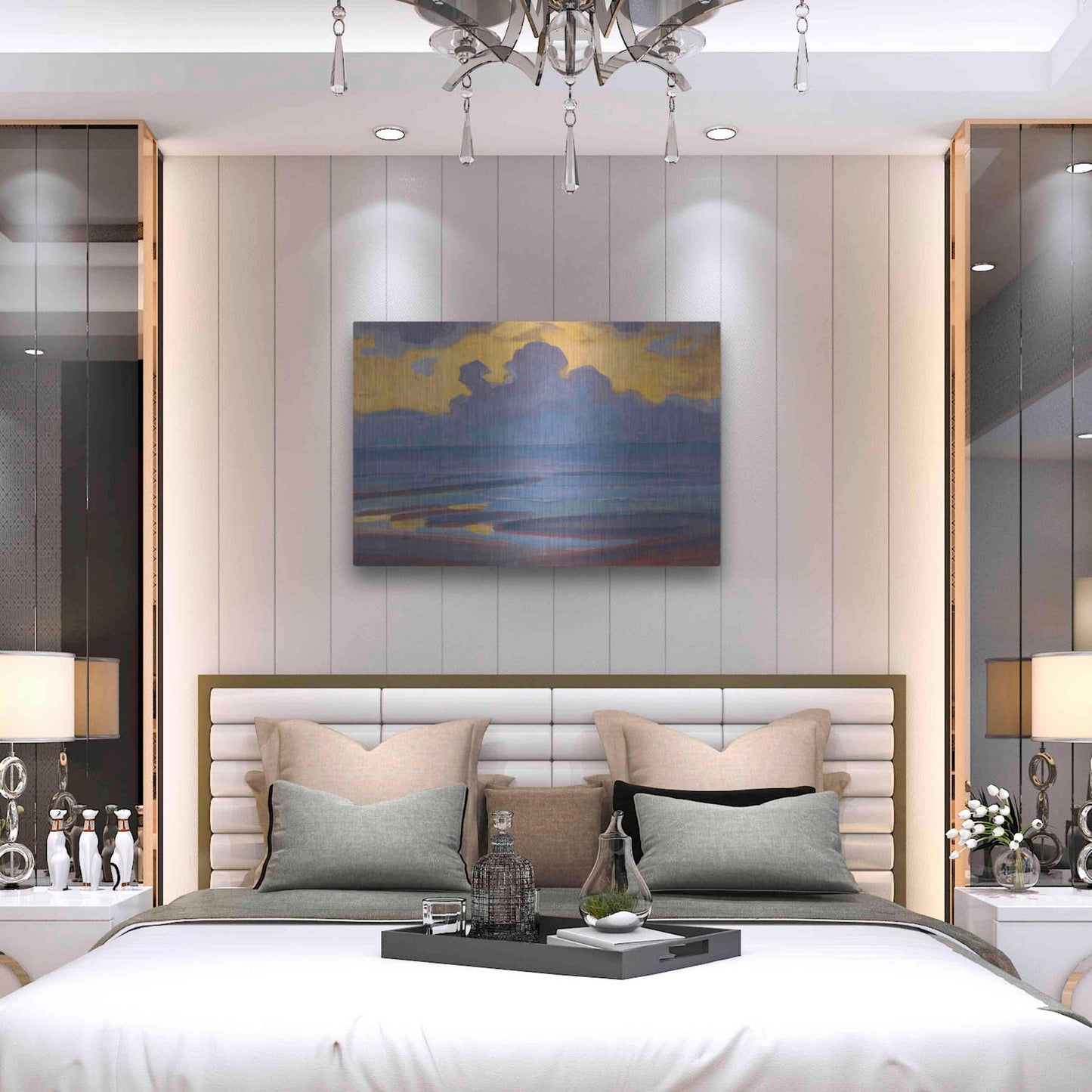 Luxe Metal Art 'By the Sea-1909' by Piet Mondrian, Metal Wall Art,36x24