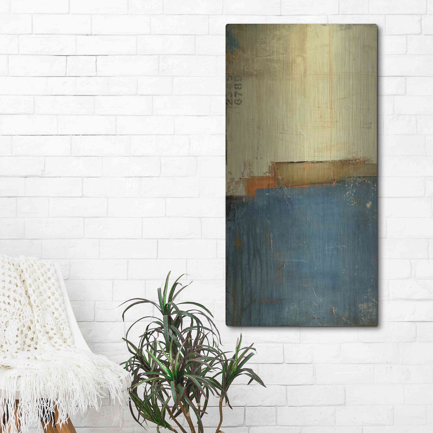 Luxe Metal Art 'Backward Mile I' by Erin Ashley, Metal Wall Art,24x48