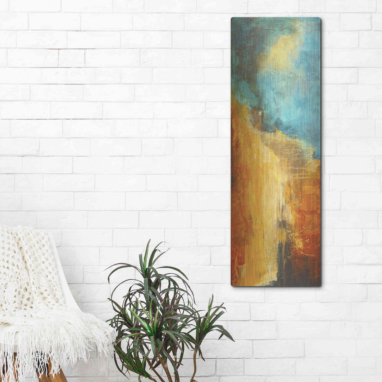 Luxe Metal Art 'Emeralds Cave II' by Erin Ashley, Metal Wall Art,16x48