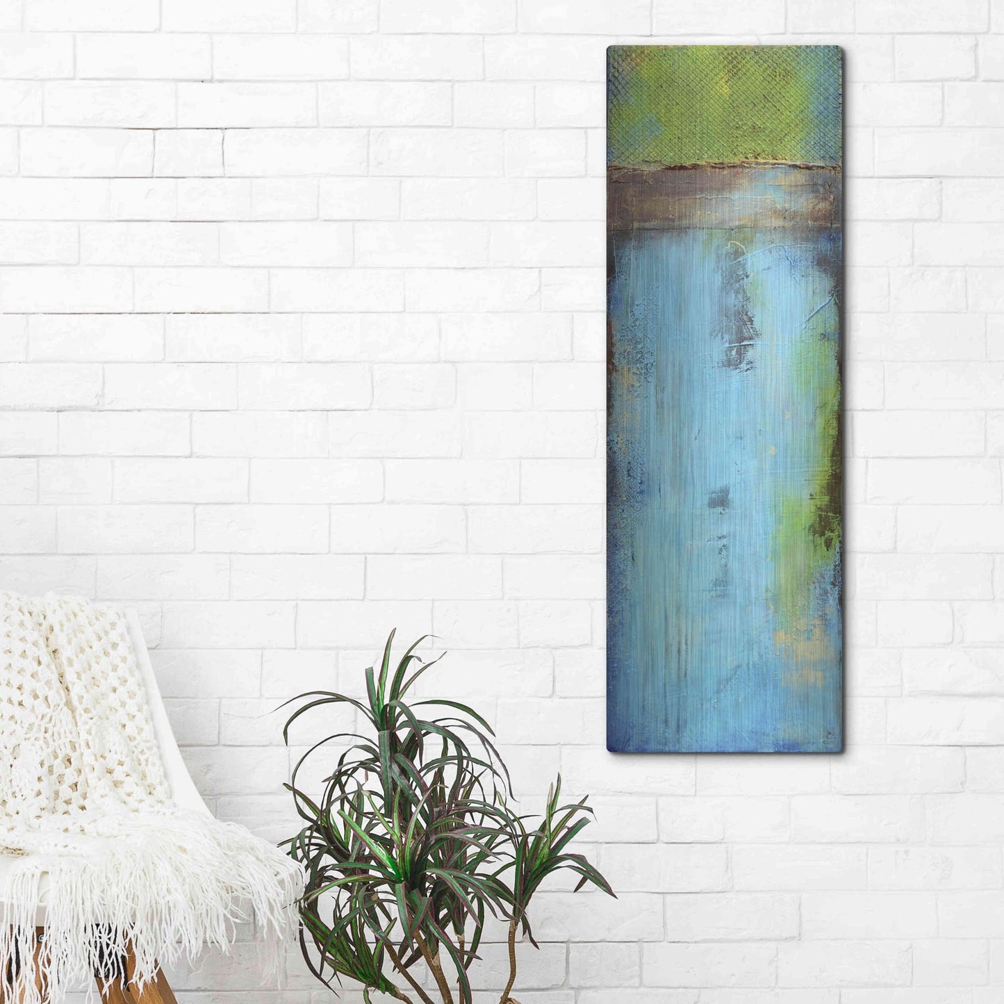 Luxe Metal Art 'Fisher Island I' by Erin Ashley, Metal Wall Art,16x48