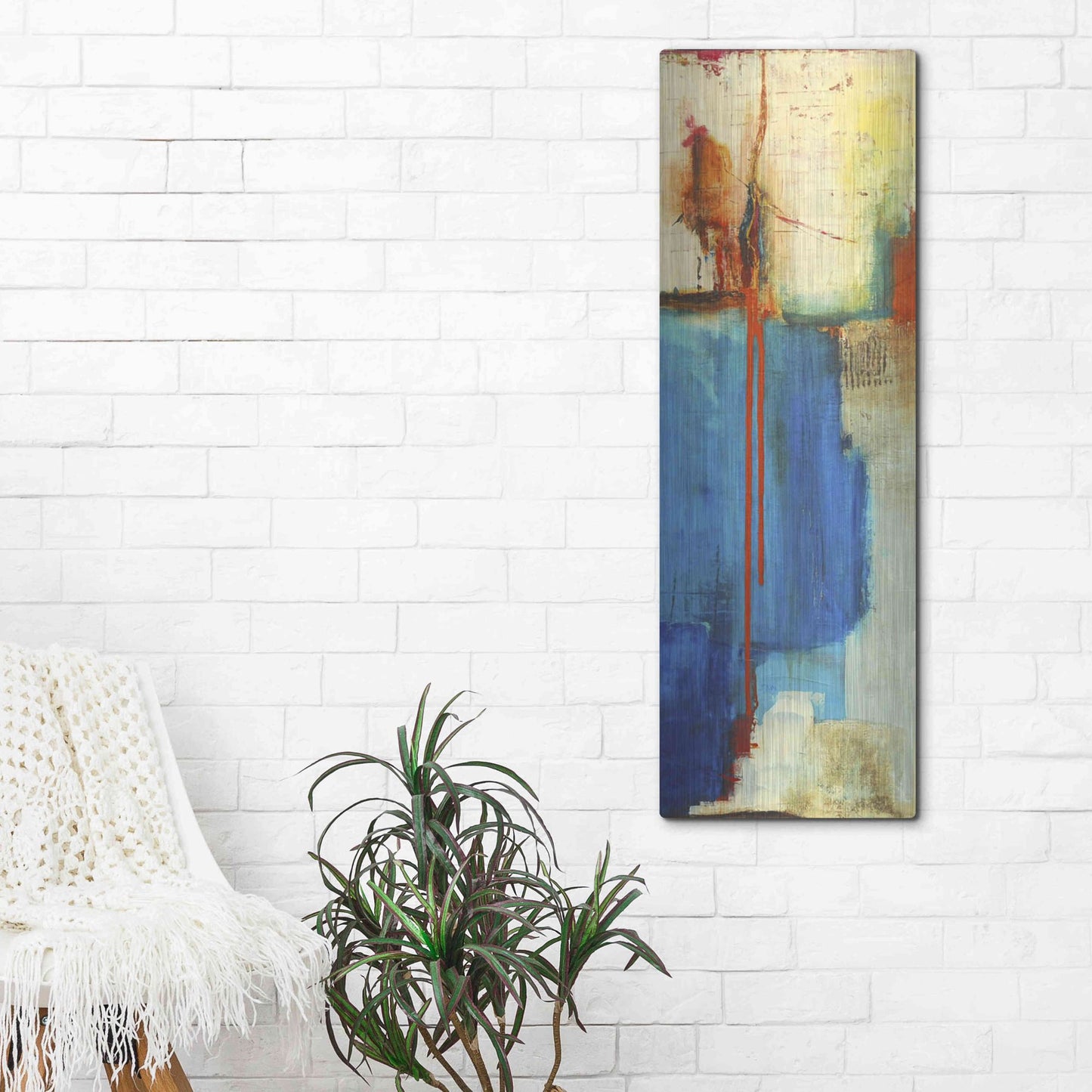 Luxe Metal Art 'Fragile II' by Erin Ashley, Metal Wall Art,16x48