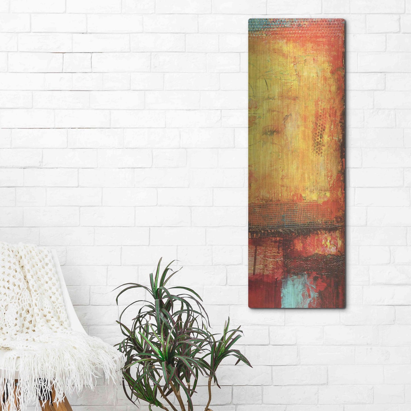 Luxe Metal Art 'Inner Circle IV' by Erin Ashley, Metal Wall Art,16x48