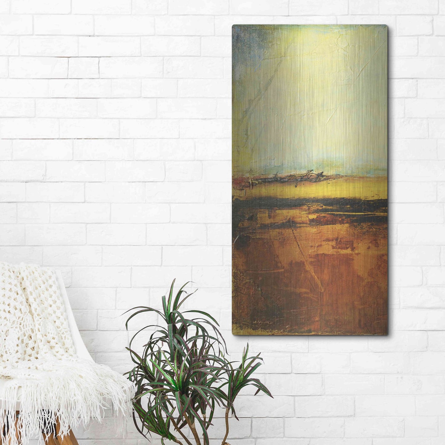 Luxe Metal Art 'Noon I' by Erin Ashley, Metal Wall Art,24x48