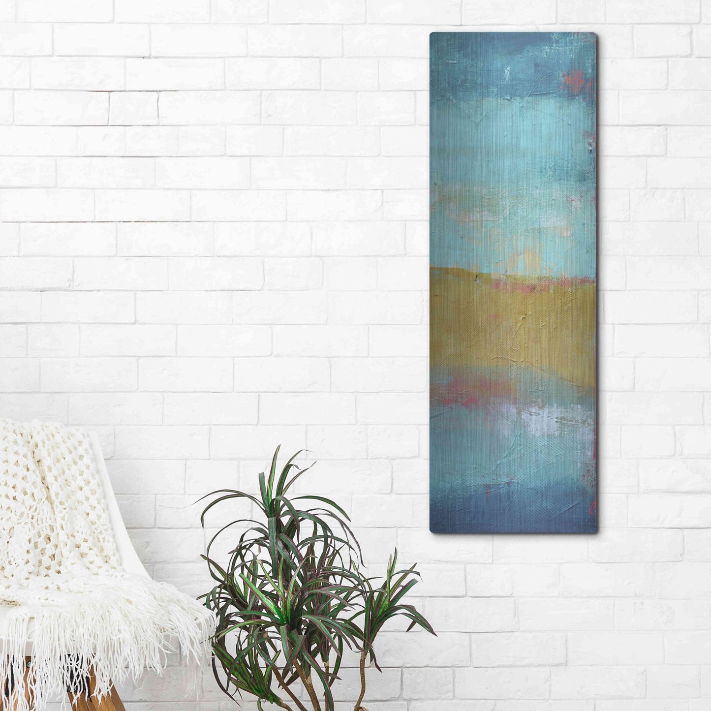 Luxe Metal Art 'Riviera Bay II' by Erin Ashley, Metal Wall Art,16x48