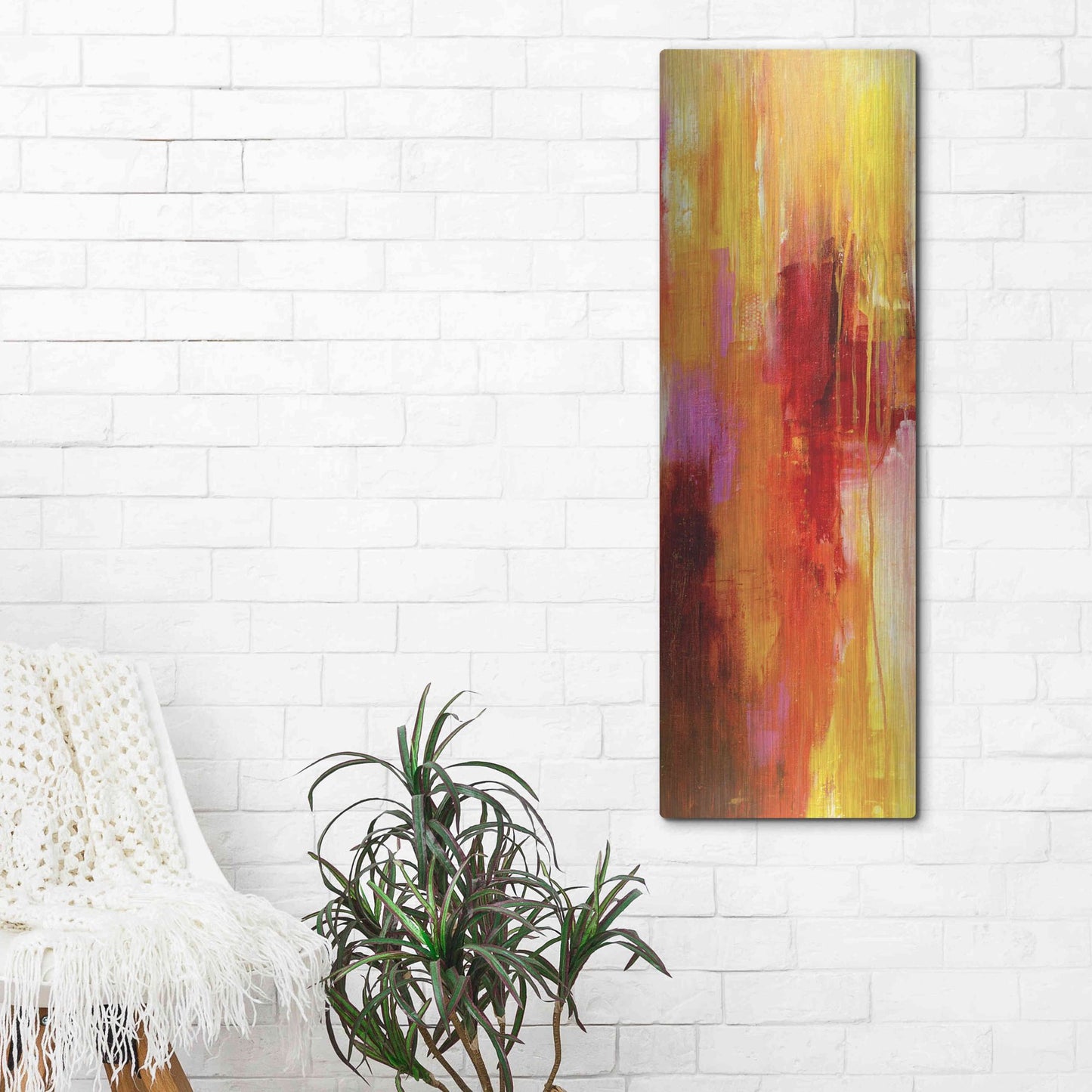 Luxe Metal Art 'Sweet Karma I' by Erin Ashley, Metal Wall Art,16x48