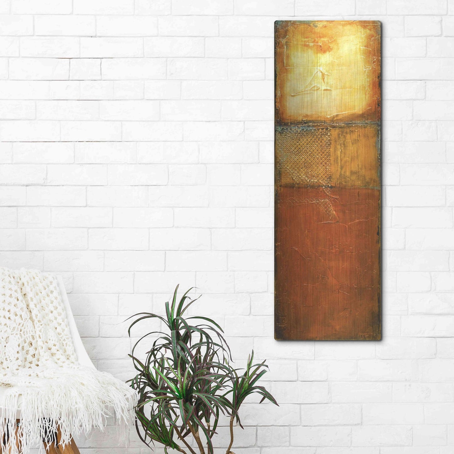 Luxe Metal Art 'Urban Zen II' by Erin Ashley, Metal Wall Art,16x48