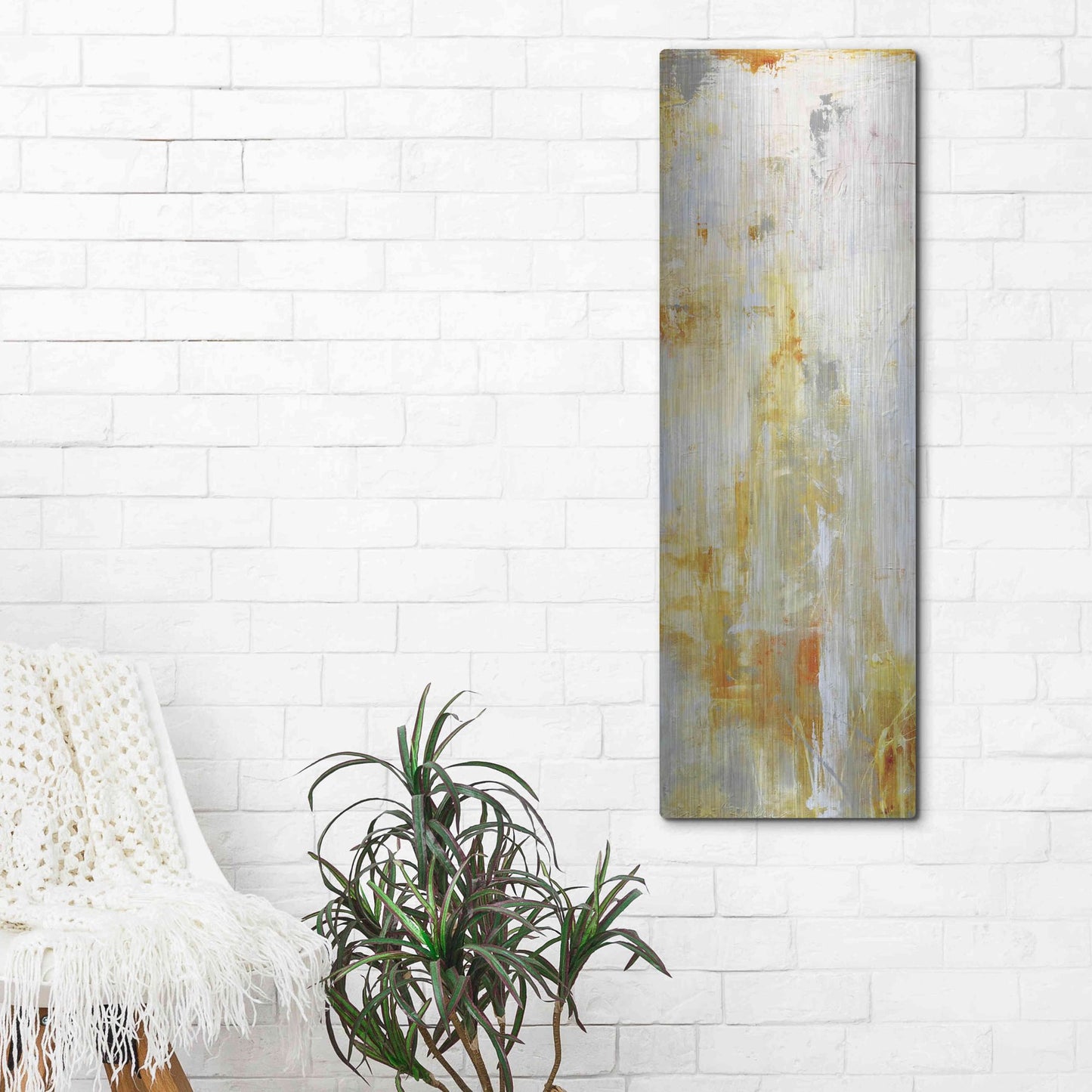 Luxe Metal Art 'Heart of Glass I' by Erin Ashley, Metal Wall Art,16x48