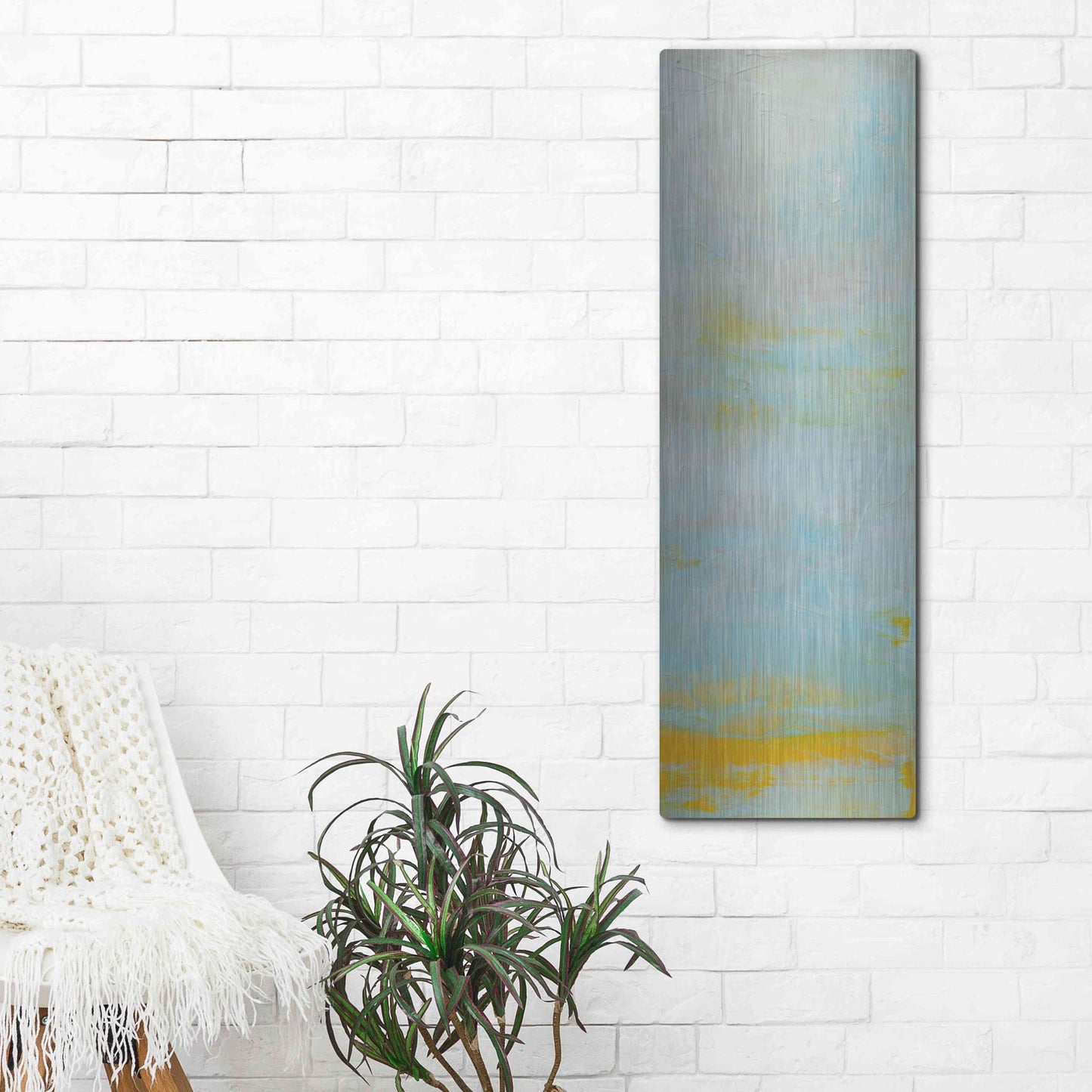 Luxe Metal Art 'New Horizon II' by Erin Ashley, Metal Wall Art,16x48
