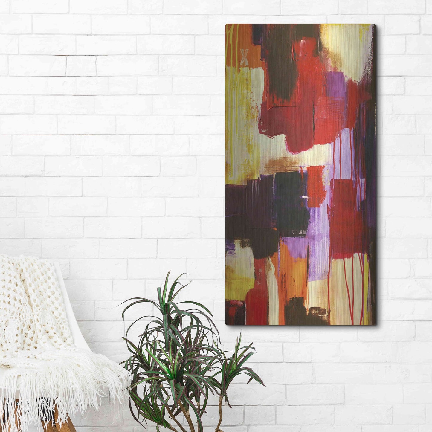 Luxe Metal Art 'Raspberry Beret I' by Erin Ashley, Metal Wall Art,24x48