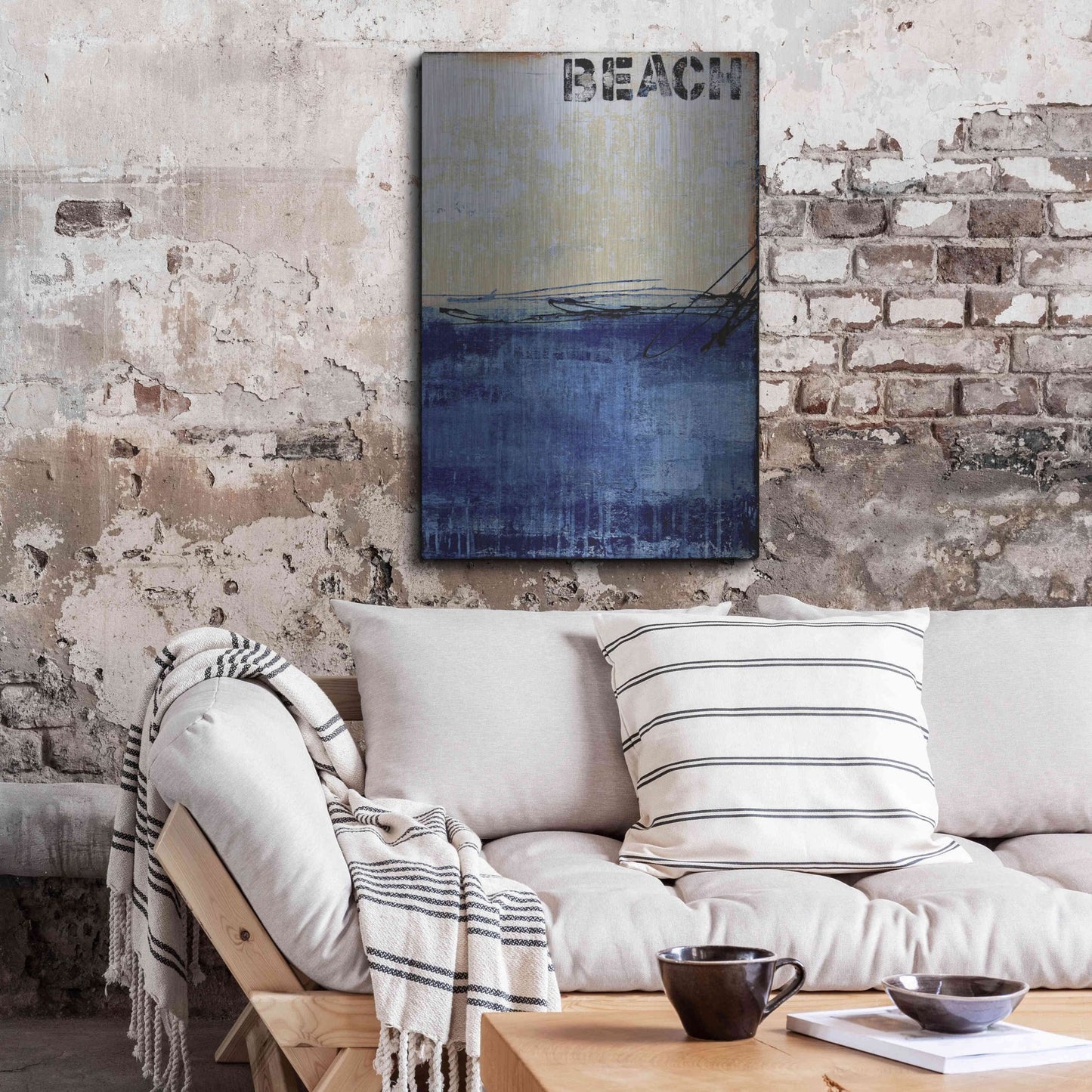 Luxe Metal Art 'Beach 45 II' by Erin Ashley, Metal Wall Art,24x36