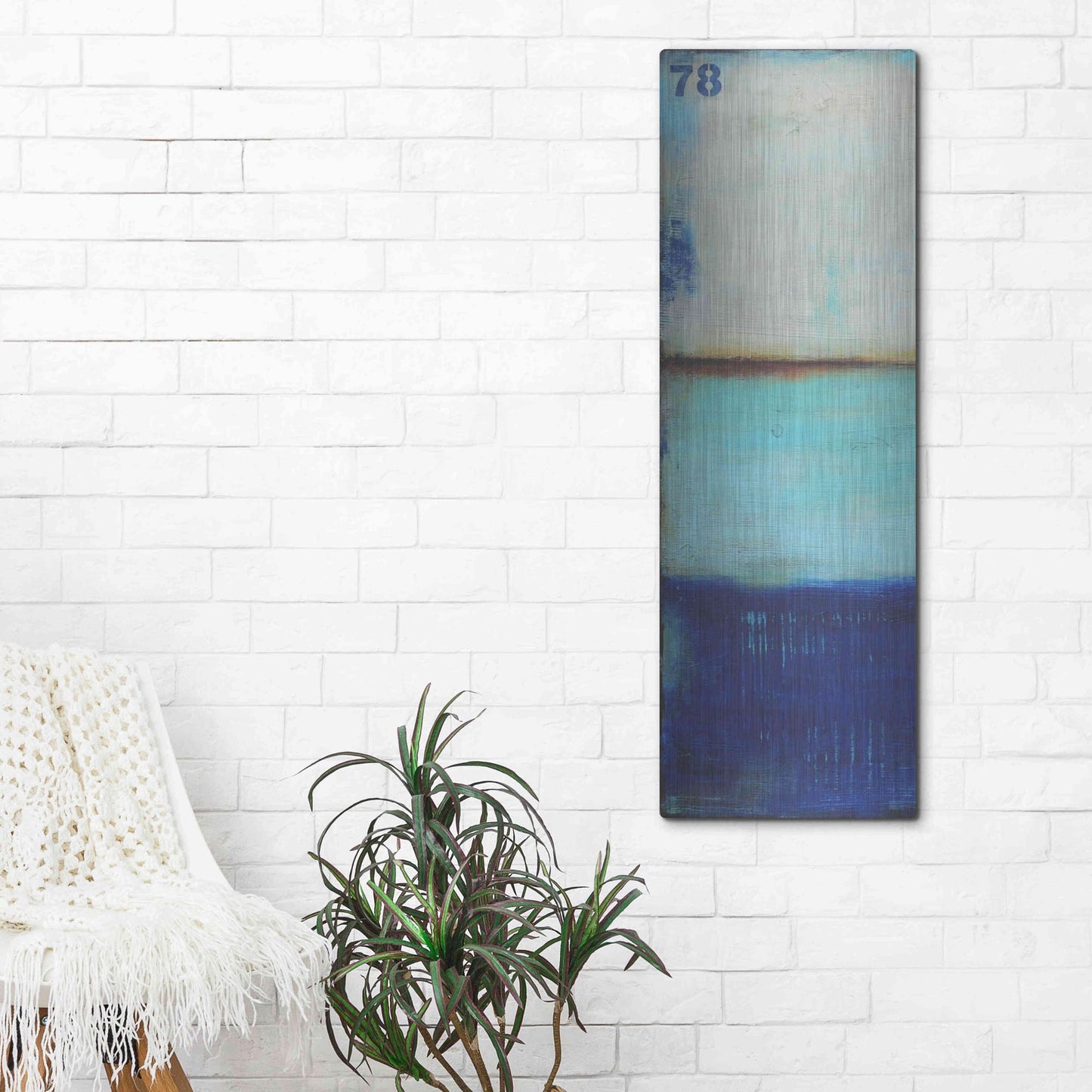 Luxe Metal Art 'Ocean 78 I' by Erin Ashley, Metal Wall Art,16x48