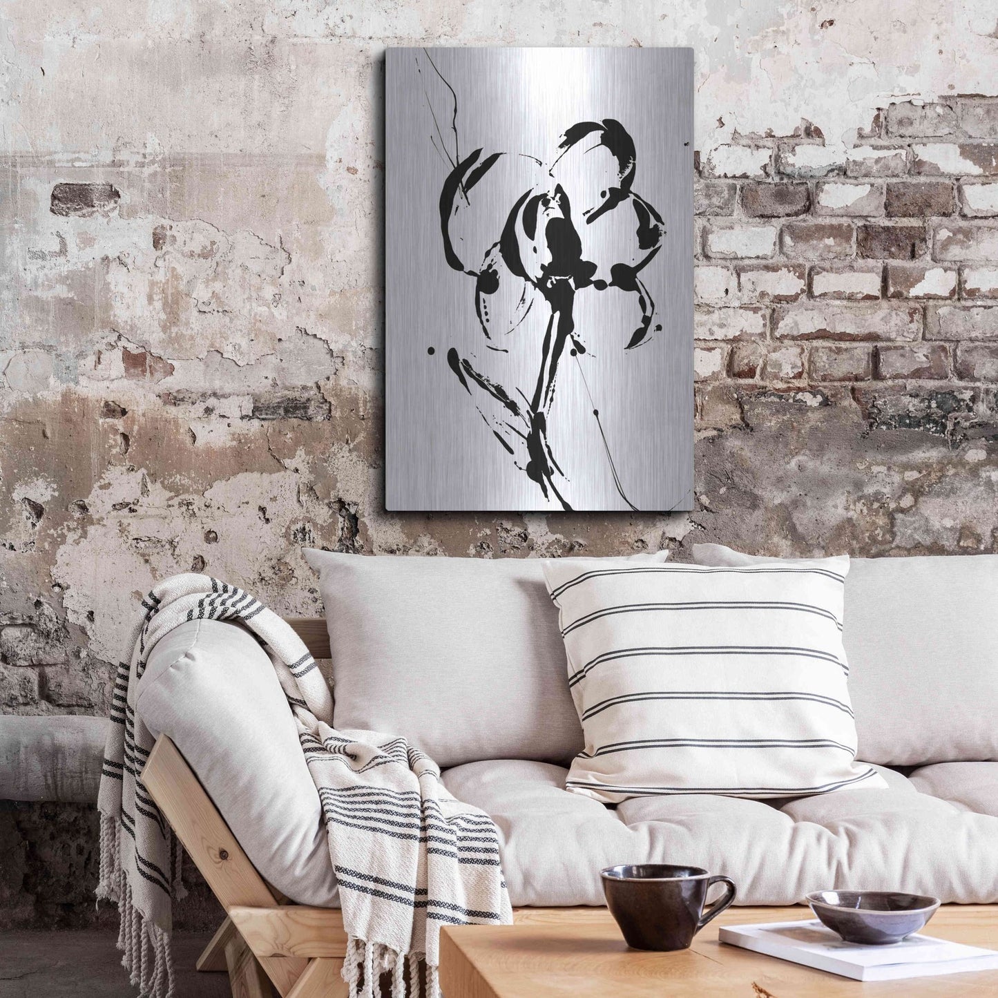 Luxe Metal Art 'Flower Squiggle I' by Erin Ashley, Metal Wall Art,24x36