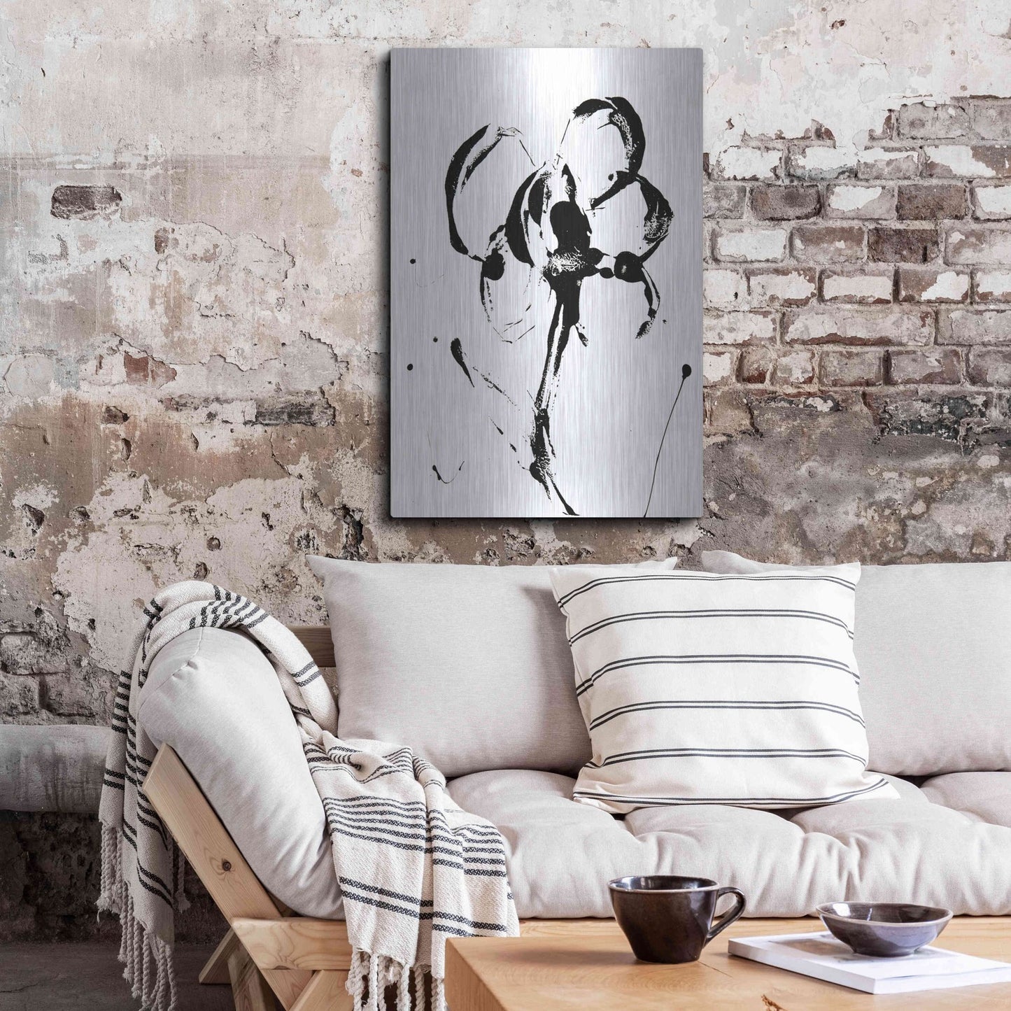 Luxe Metal Art 'Flower Squiggle II' by Erin Ashley, Metal Wall Art,24x36