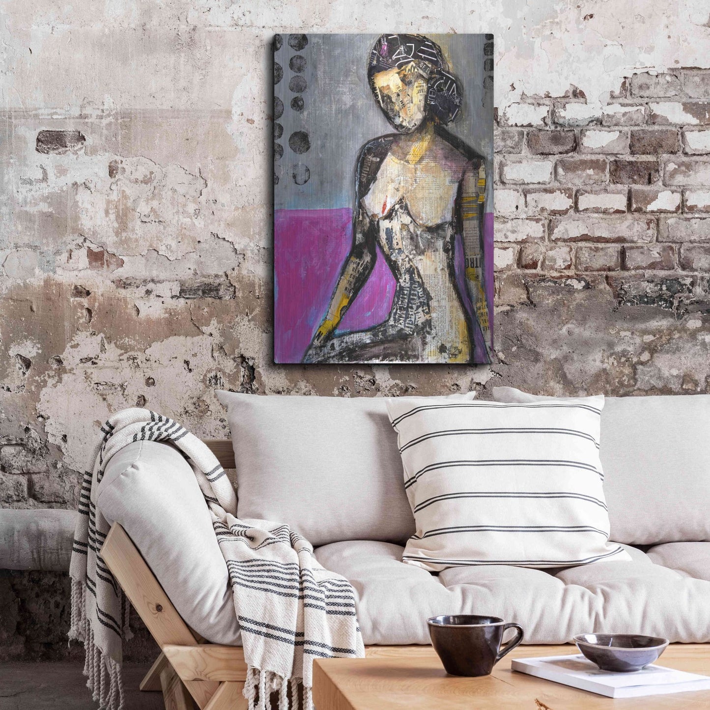Luxe Metal Art 'Girl in the Media' by Erin Ashley, Metal Wall Art,24x36