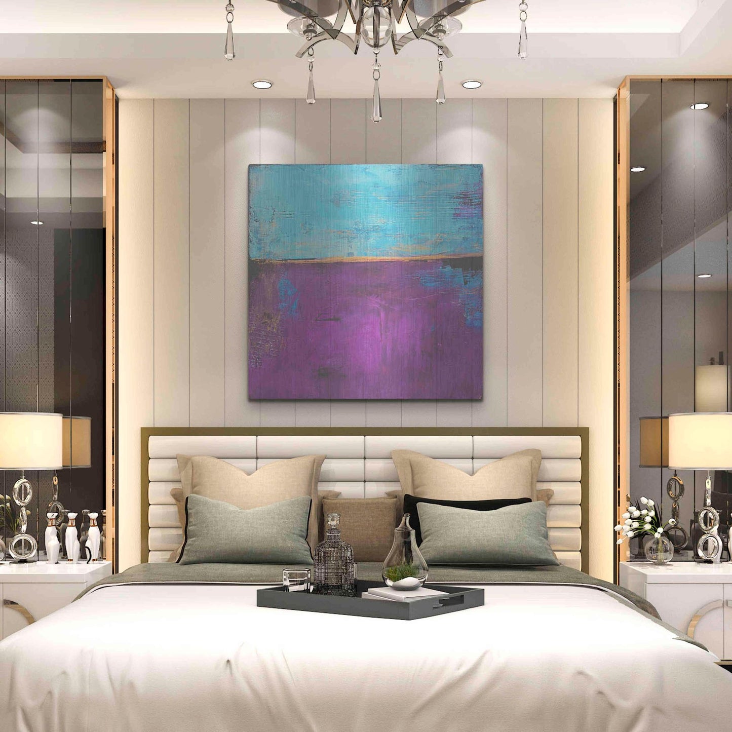 Luxe Metal Art 'Purple Velvet' by Erin Ashley, Metal Wall Art,36x36