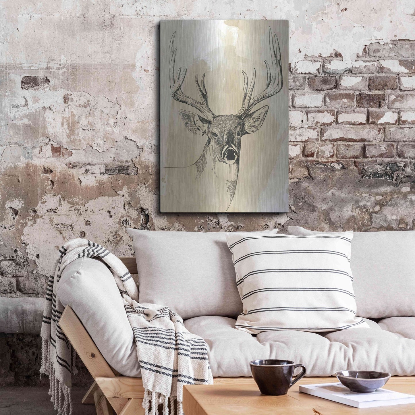 Luxe Metal Art 'Burnished Buck I' by Grace Popp, Metal Wall Art,24x36