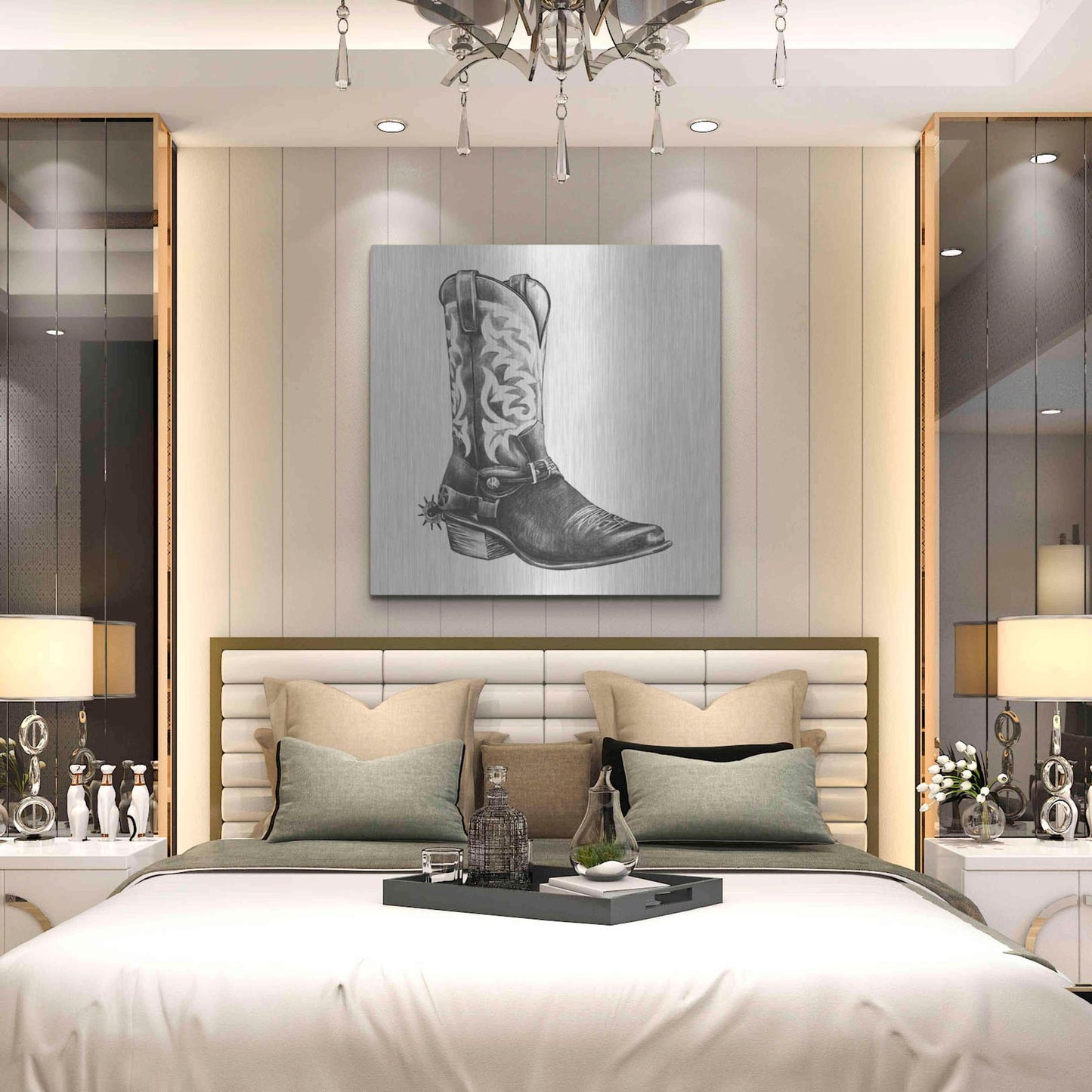 Luxe Metal Art 'Vintage Cowboy II' by Grace Popp, Metal Wall Art,36x36