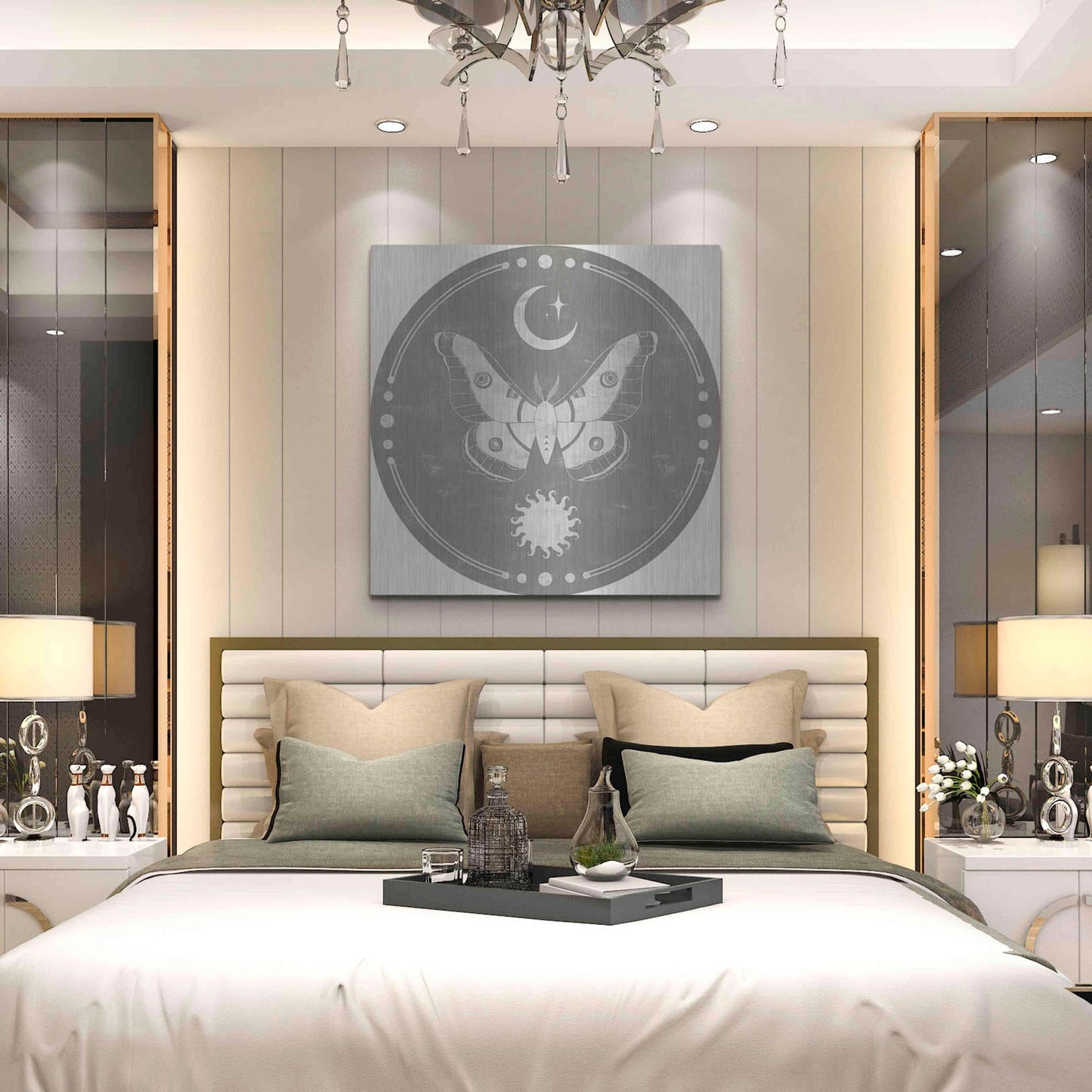 Luxe Metal Art 'Hallowed Moon Collection C' by Grace Popp, Metal Wall Art,36x36