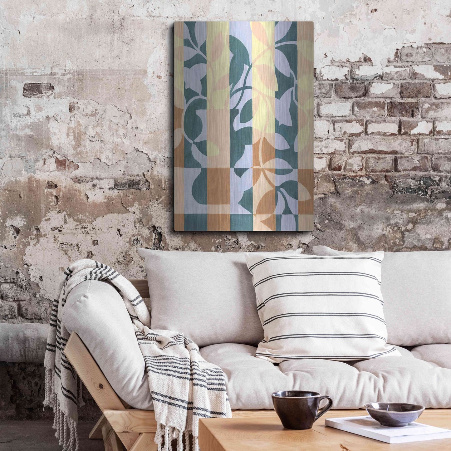 Luxe Metal Art 'Checkered Cutting II' by Grace Popp, Metal Wall Art,24x36