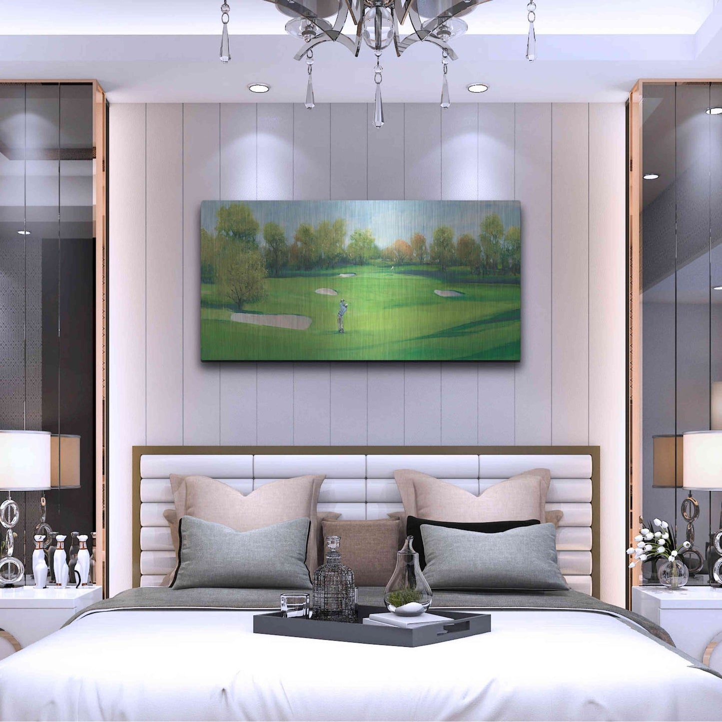 Luxe Metal Art 'Fairway Shot II' by Tim O'Toole, Metal Wall Art,48x24