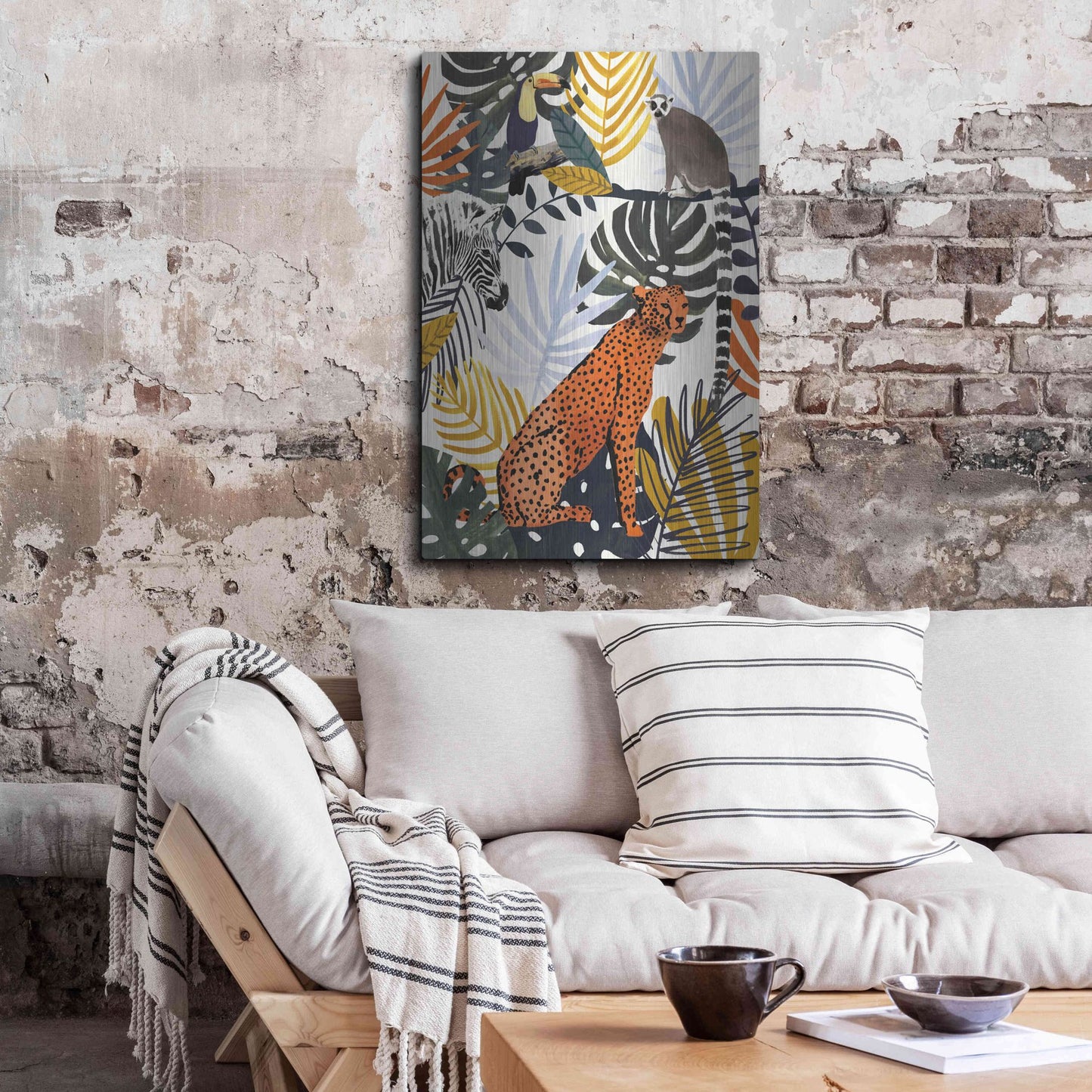 Luxe Metal Art 'Jungle Jumble I' by Victoria Barnes, Metal Wall Art,24x36