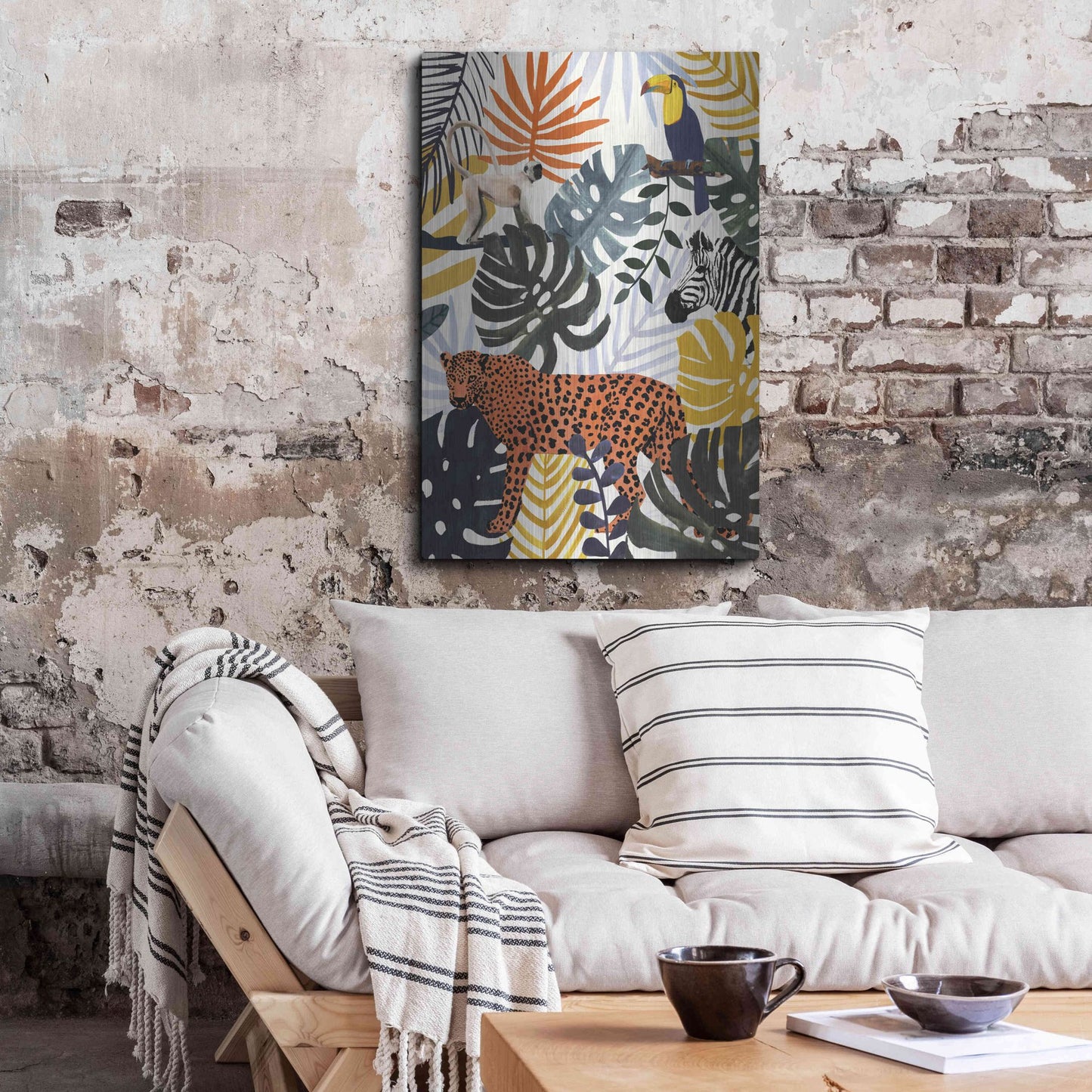 Luxe Metal Art 'Jungle Jumble II' by Victoria Barnes, Metal Wall Art,24x36