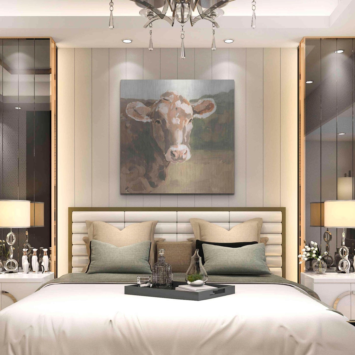Luxe Metal Art 'On the Pasture I' by Victoria Barnes, Metal Wall Art,36x36