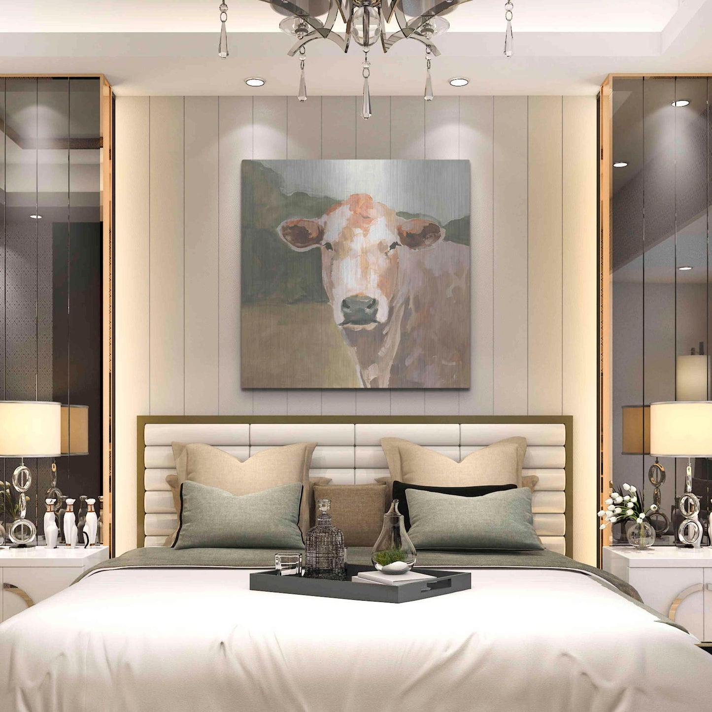 Luxe Metal Art 'On the Pasture II' by Victoria Barnes, Metal Wall Art,36x36
