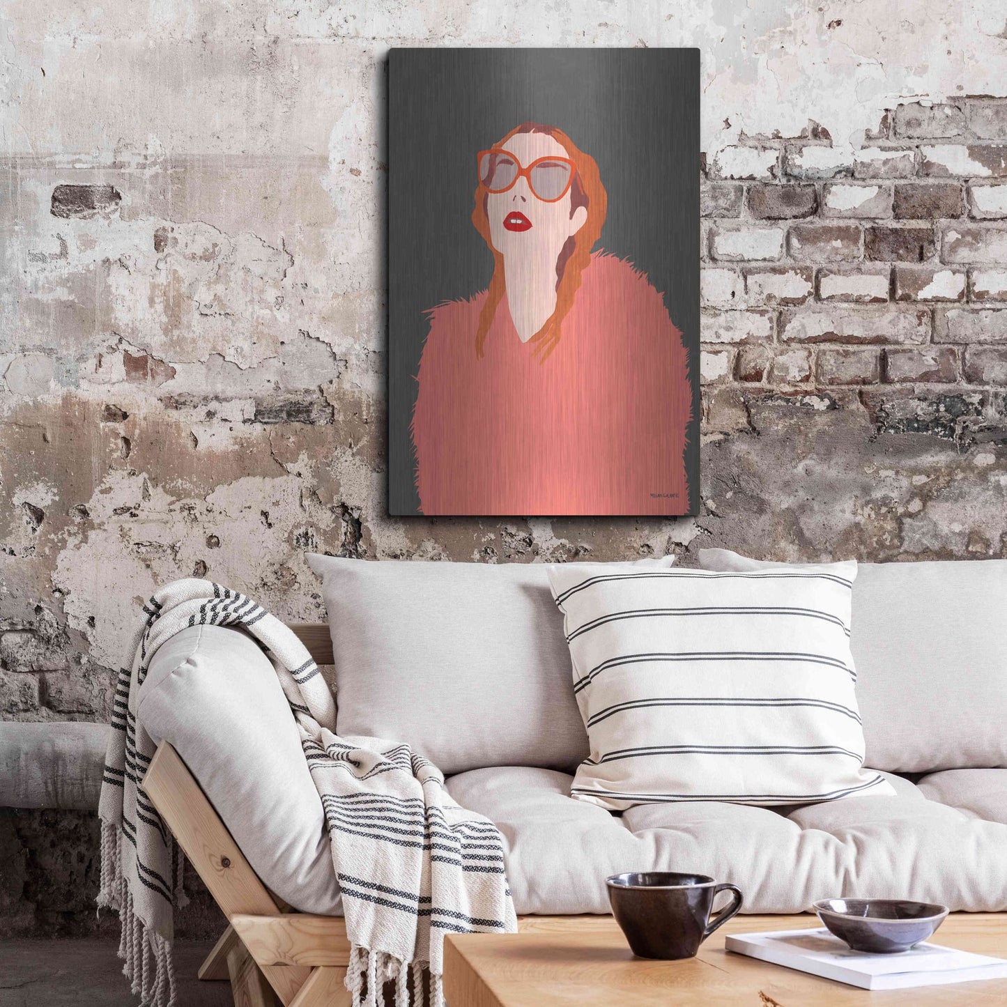 Luxe Metal Art 'Orange Fur' by Megan Galante, Metal Wall Art,24x36