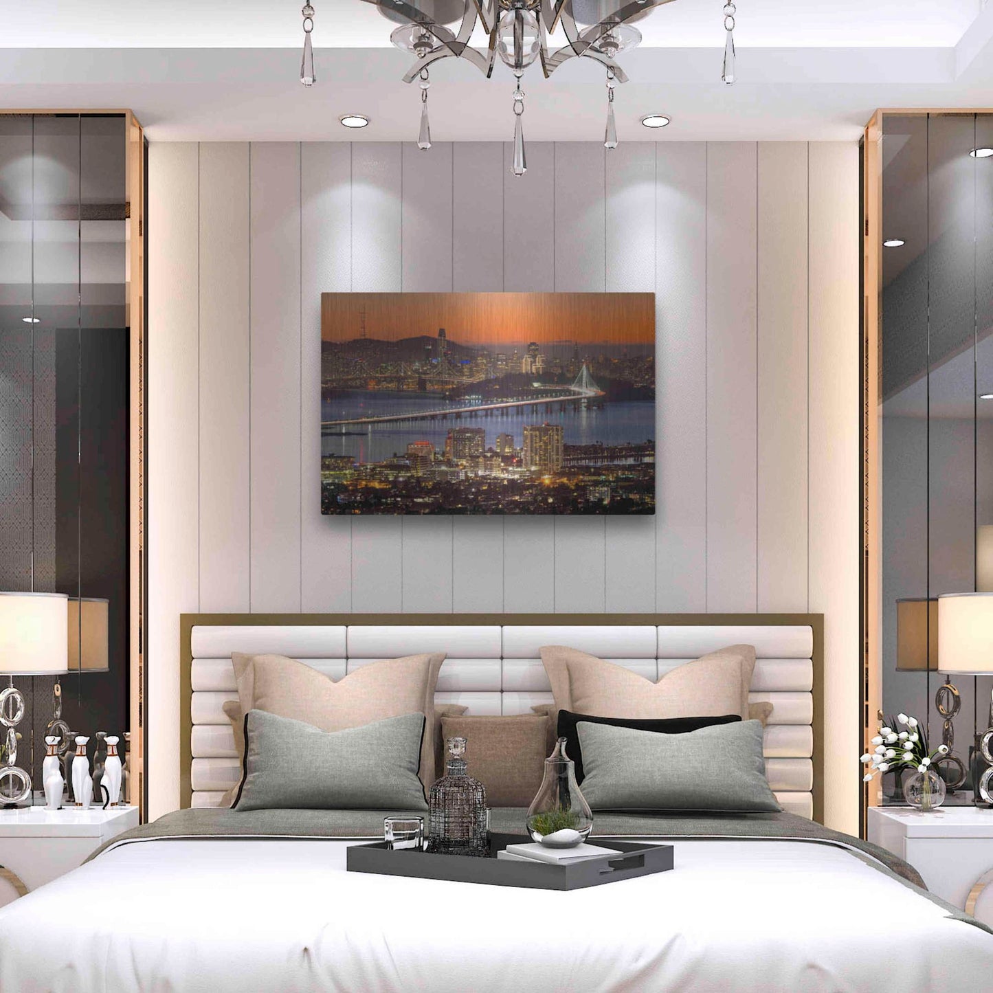 Luxe Metal Art 'Bay Bridge from Berkeley' by John Gavrilis, Metal Wall Art,36x24