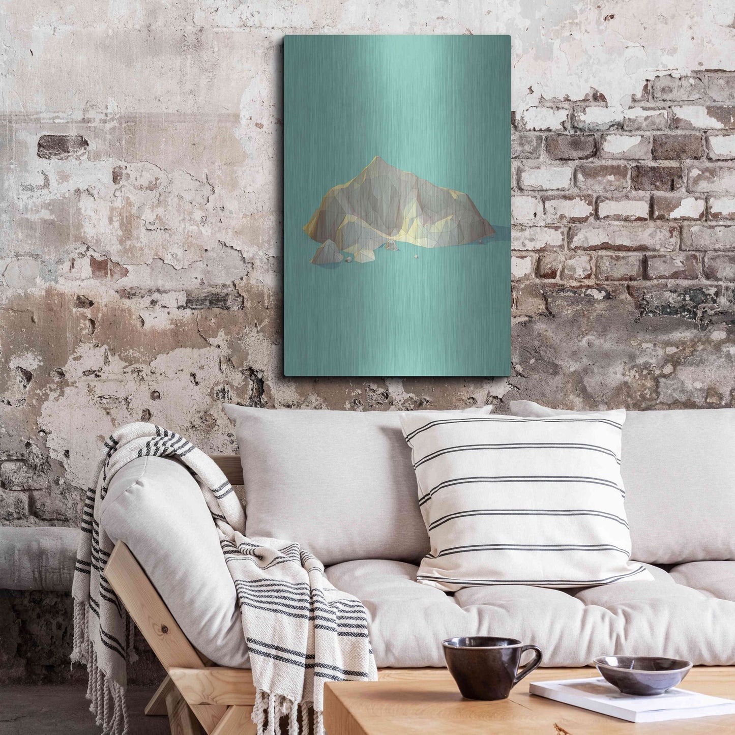 Luxe Metal Art 'Low Poly Mountain 4' by GeoMania, Metal Wall Art,24x36