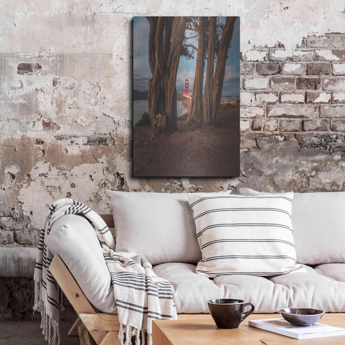 Luxe Metal Art 'Between the Trees' by Bruce Getty, Metal Wall Art,24x36