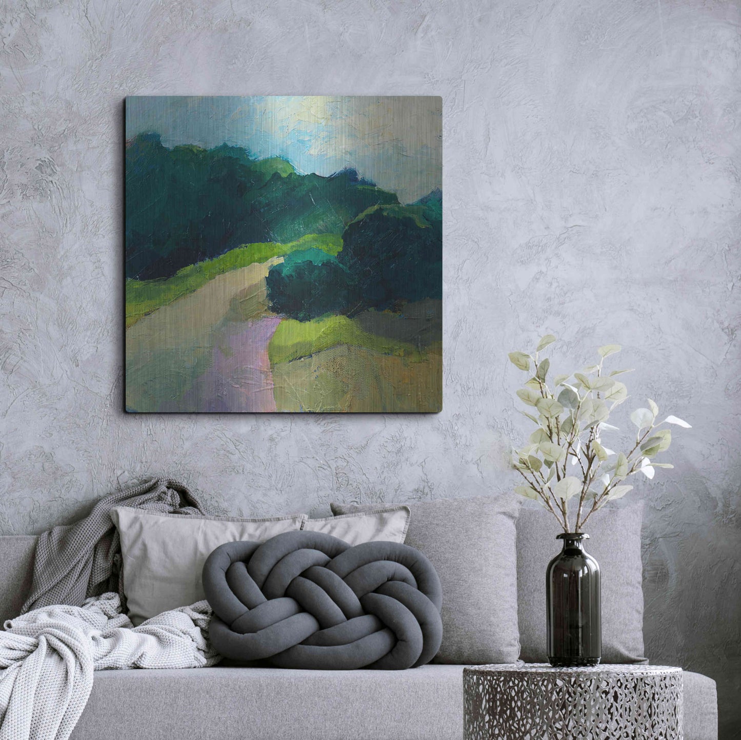 Luxe Metal Art 'A Different Day A Different Walk' by Ann Gordon, Metal Wall Art,36x36