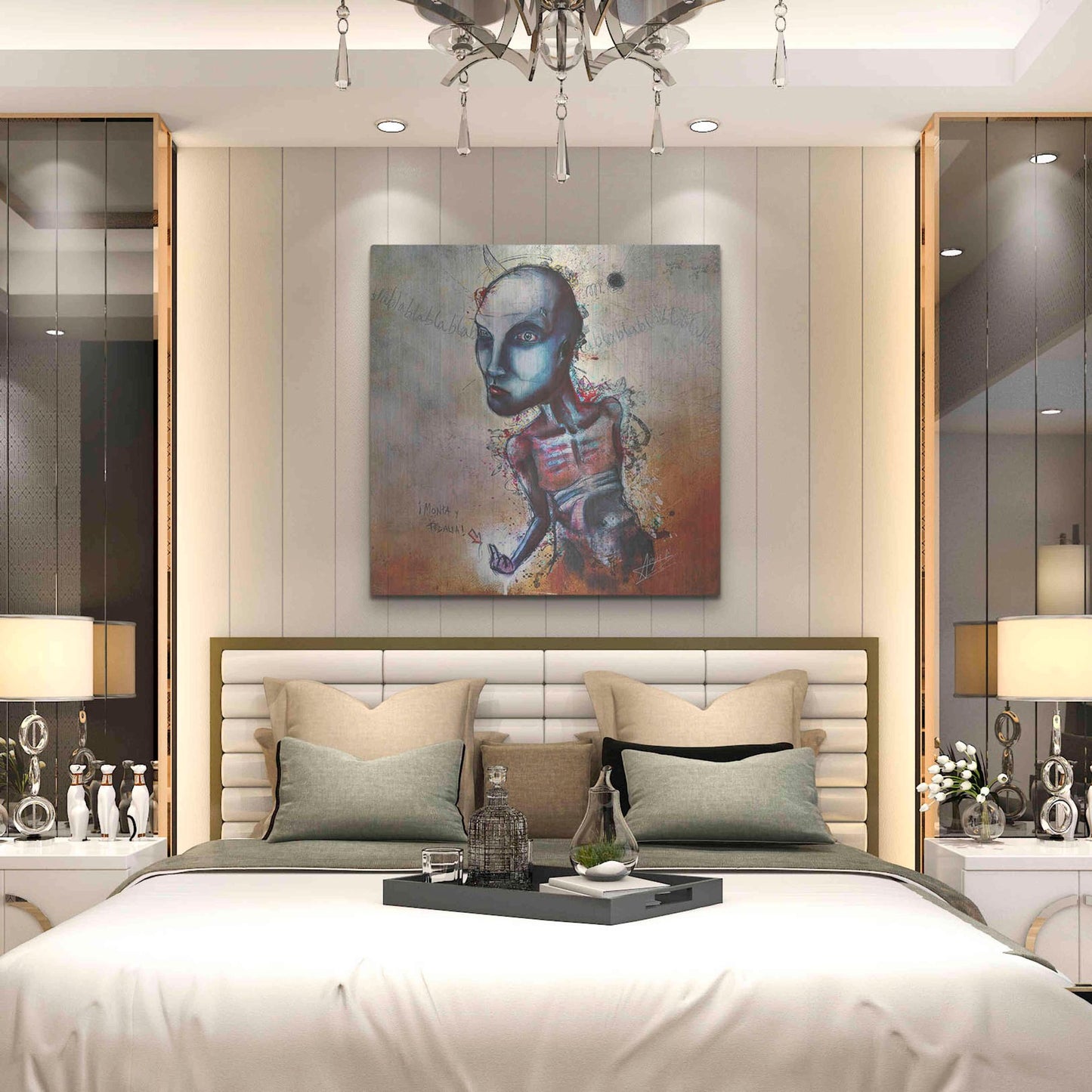 Luxe Metal Art 'Shut Up' by Mario Sanchez Nevado, Metal Wall Art,36x36