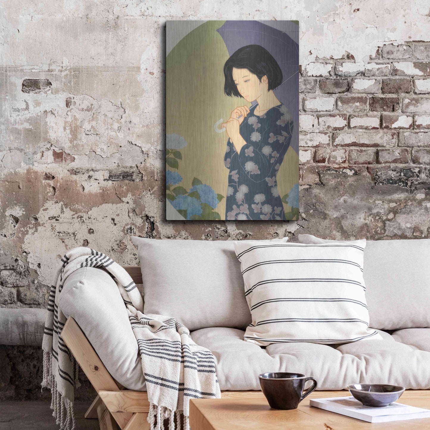 Luxe Metal Art 'Ajisai' by Sai Tamiya, Metal Wall Art,24x36