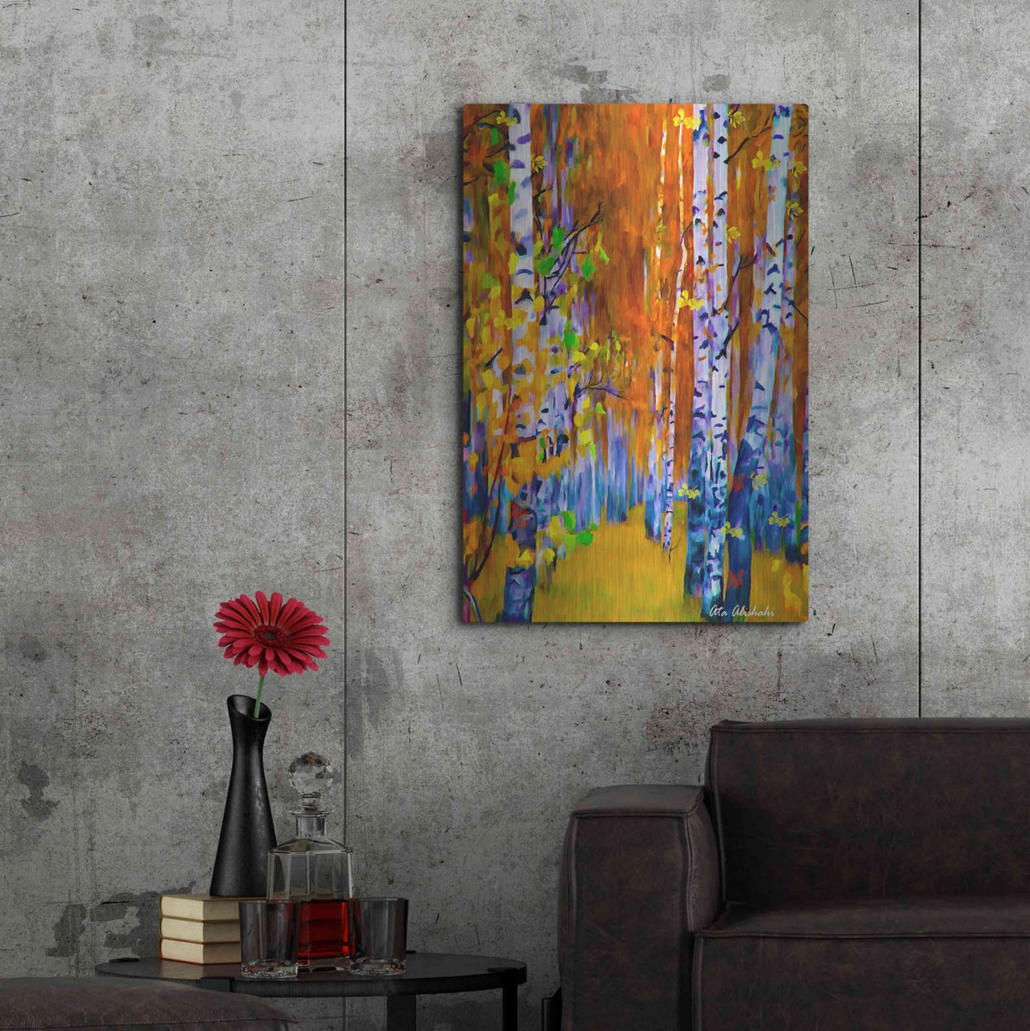 Luxe Metal Art 'Autumn' by Ata Alishahi, Metal Wall Art,24x36