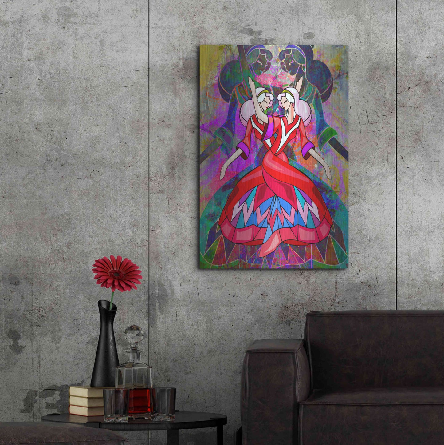 Luxe Metal Art 'Twin Dances' by Ata Alishahi, Metal Wall Art,24x36