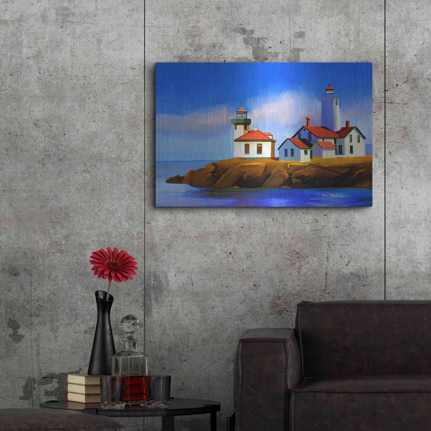 Luxe Metal Art 'Light House' by Ata Alishahi, Metal Wall Art,36x24