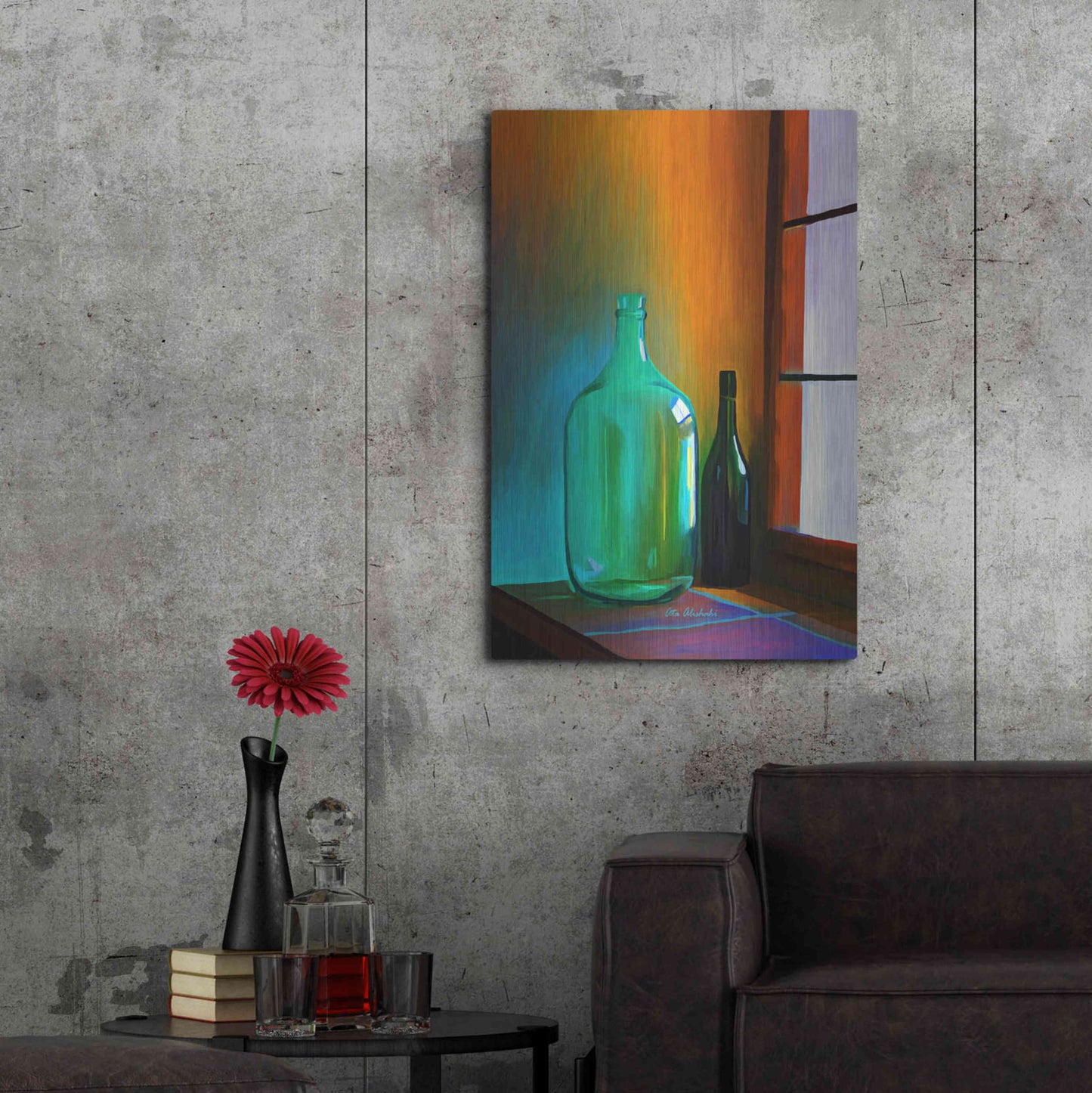 Luxe Metal Art 'Big Bottle' by Ata Alishahi, Metal Wall Art,24x36