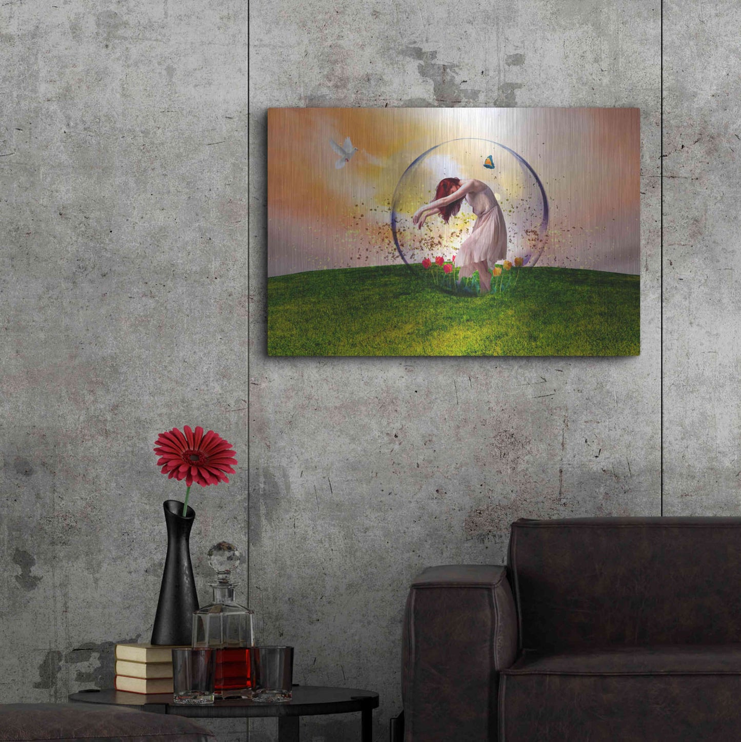 Luxe Metal Art 'In the bubble' by Ata Alishahi, Metal Wall Art,36x24