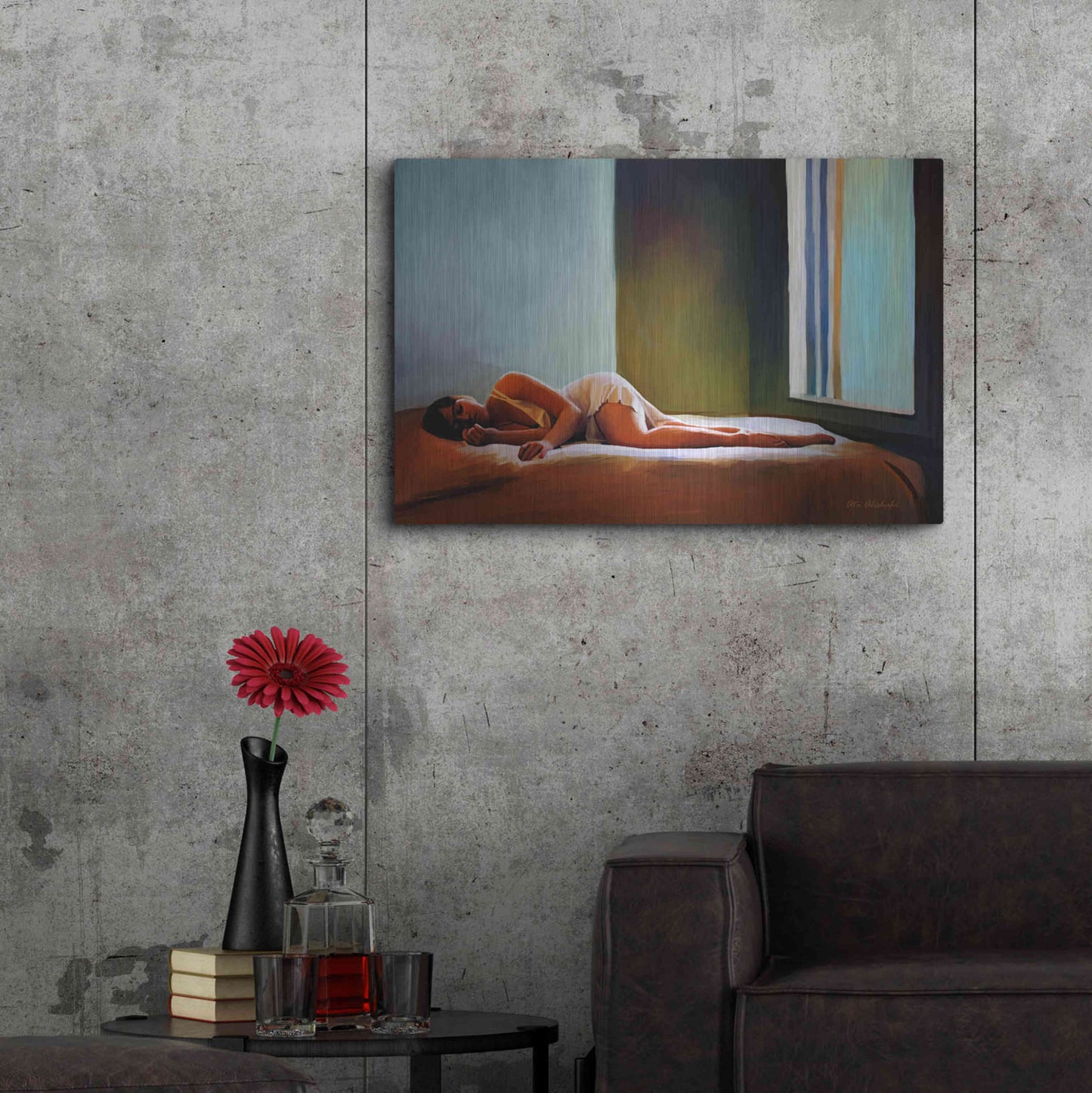 Luxe Metal Art 'Sleeping Lady' by Ata Alishahi, Metal Wall Art,36x24